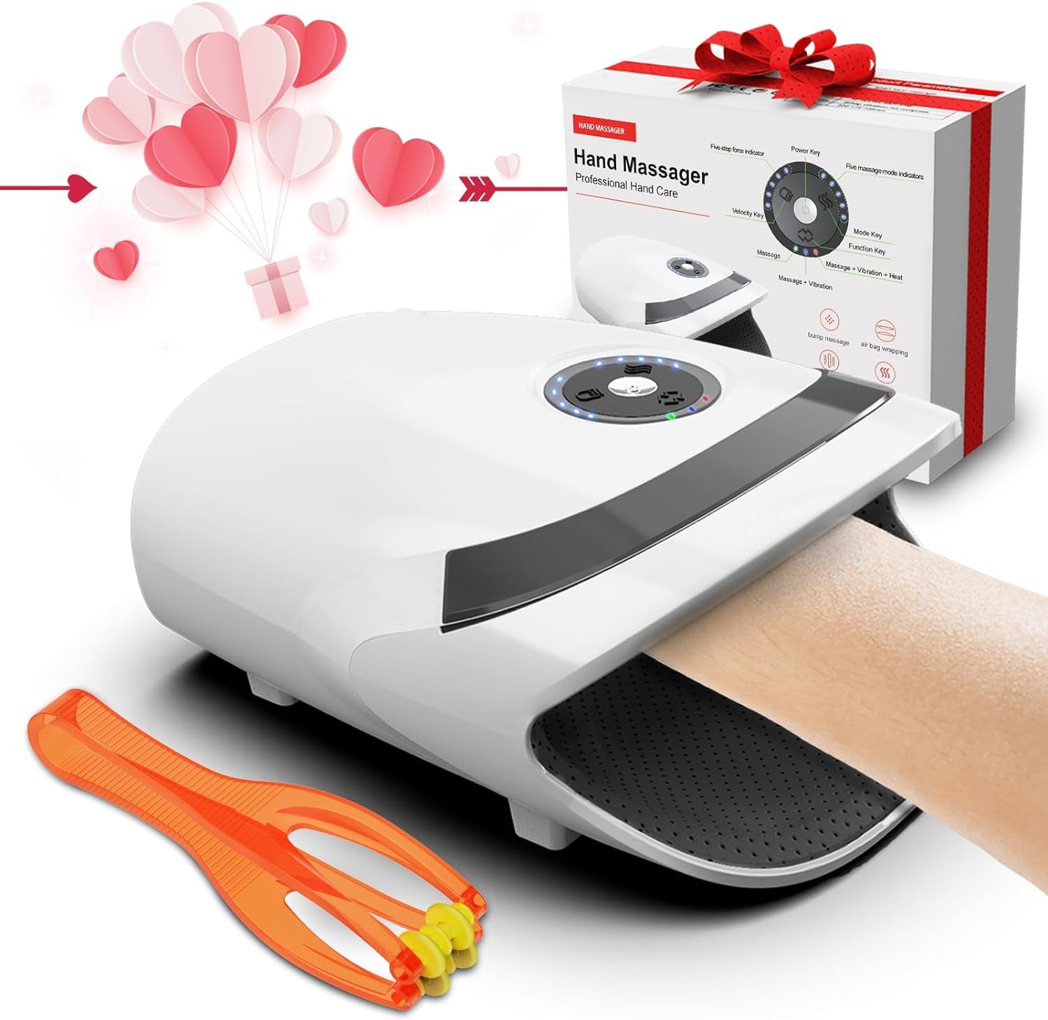 Christmas Gifts for Women - Hand Massager with Heat,White Elephant Gifts for Adults,Gifts for Women Men Mom Dad,Birthday Gifts for Women,Mens Gifts(White)