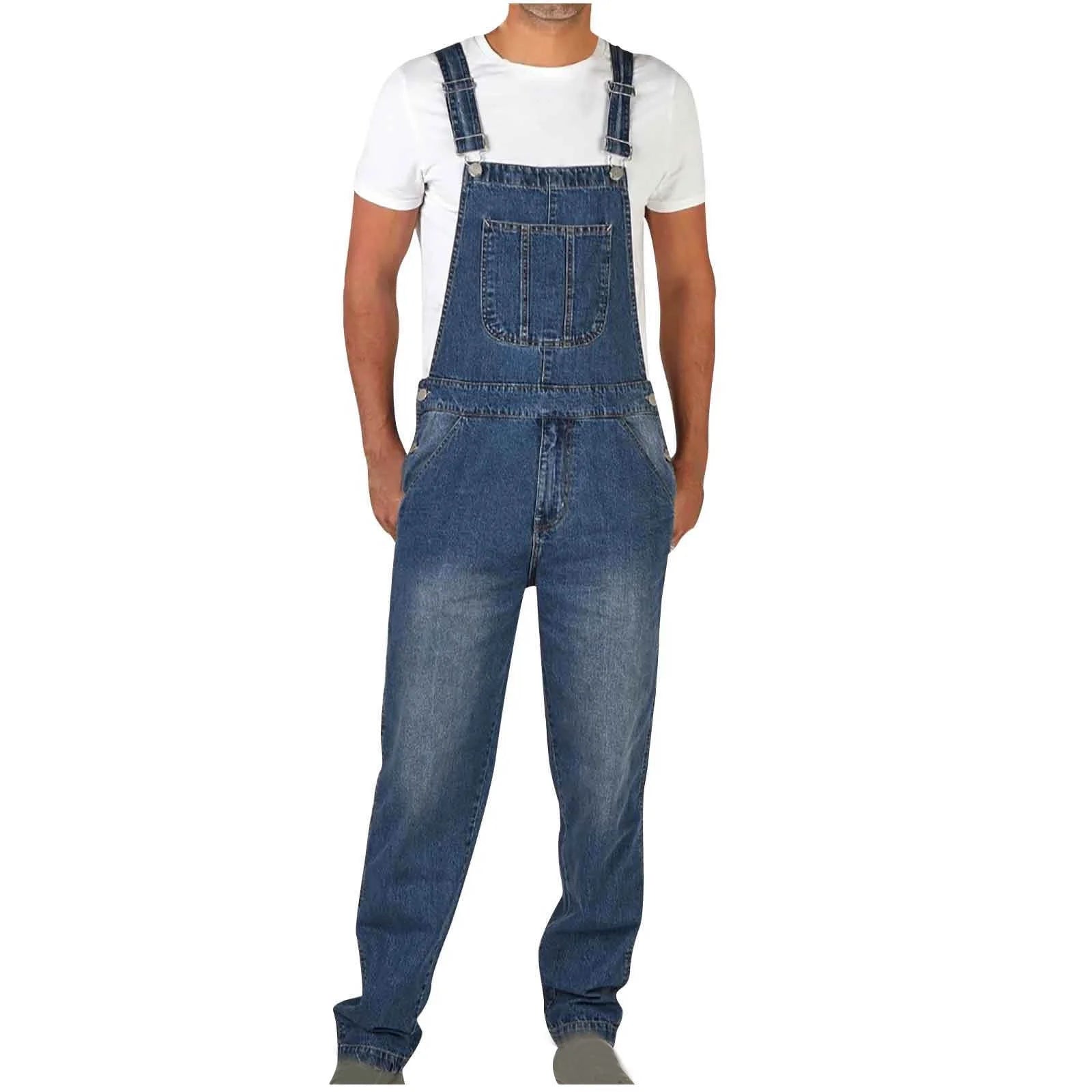 Coveralls for Men Regular Fit Jumpsuit Casual Denim Bib Overalls Jeans Slim Fit One-Piece Rompers Lightning Deals of Today Prime