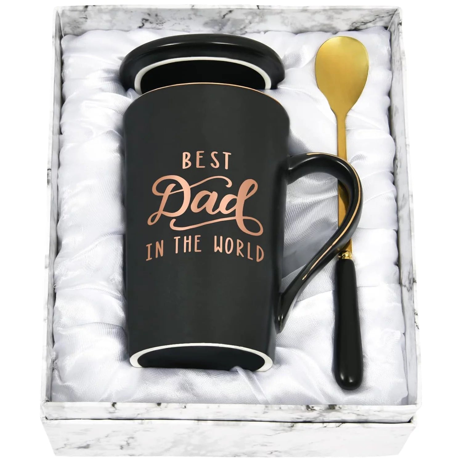 Gifts for Dad -  Best Dad in the World Coffee Mug, Fathers Day Gifts, Dad Mug, Dad Christmas Gifts, Dad Birthday Gifts, 14 Fl Oz Black Coffee Mugs Ceramic Coffee Mug Tea Cup