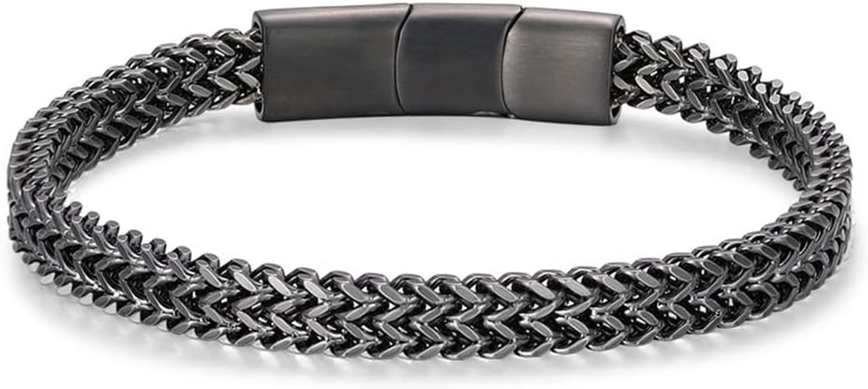 Bracelets for Men-Stainless Steel Magnetic Clasp Franco Chain Mens Bracelet