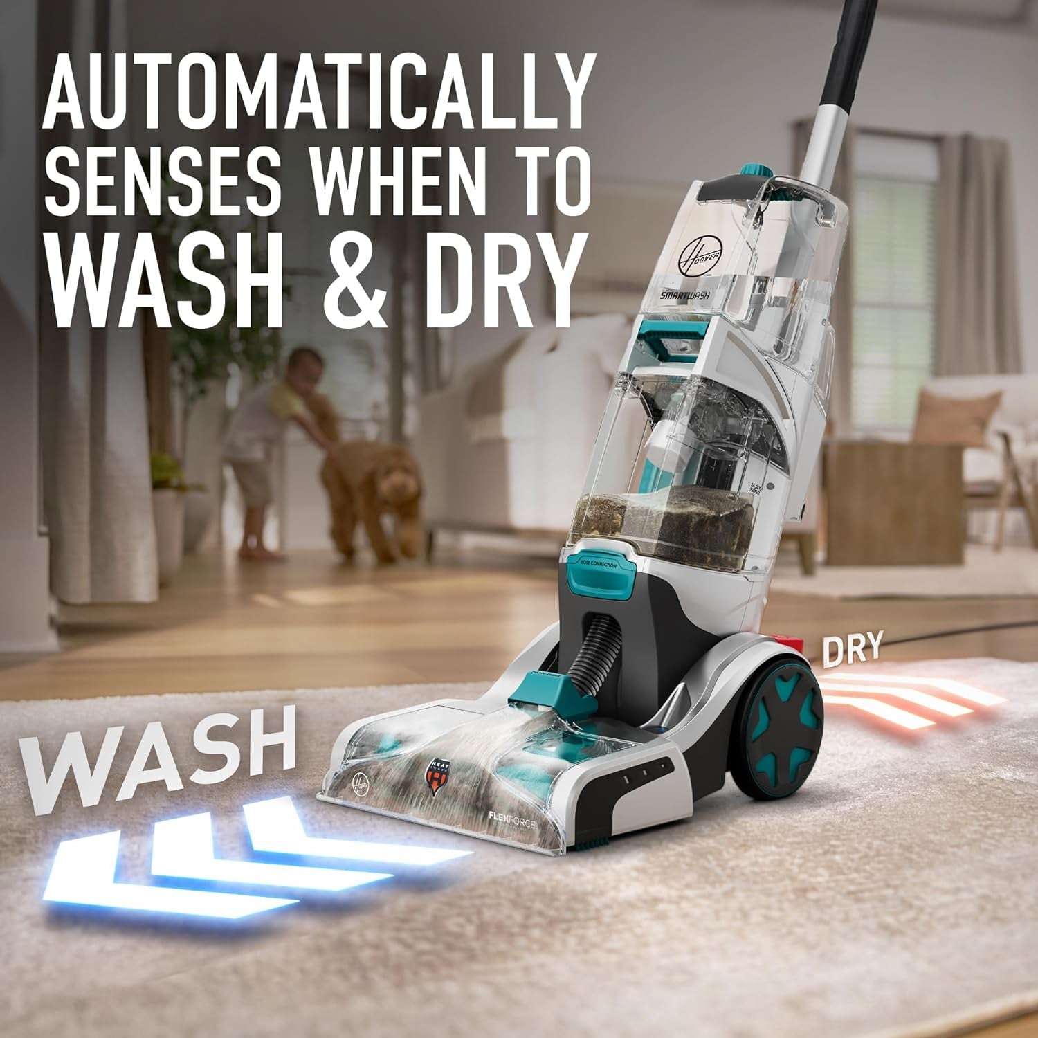 Smartwash+ Automatic Carpet Cleaner Machine for Carpet and Upholstery, Deep Cleaning Carpet Shampooer Machine, Pair with a  Carpet Cleaner Solution for a Bright, Refreshed Home