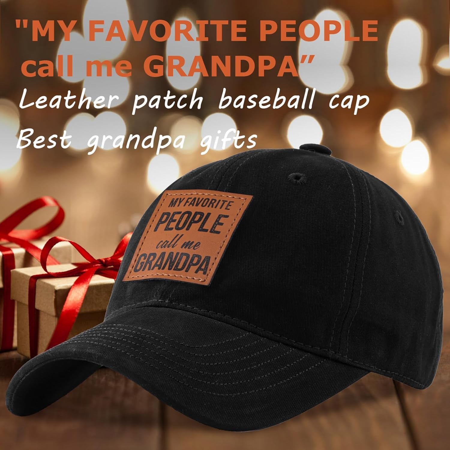 Funny Hats Gifts for Grandpa - Grandpa Gifts for Christmas from Grandkids, Fathers Day Grandpa Gifts Dad Hat Black