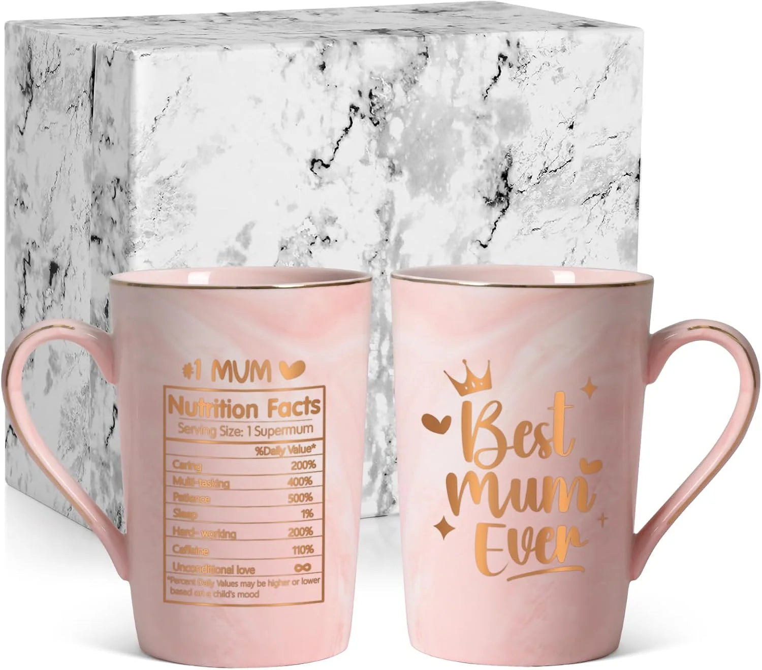 14 Oz Pink Best Mum Ever Gifts, Mum Gifts from Daughter Son Kids Coffee Mug, Best Mum Gifts for Christmas Mothers Day