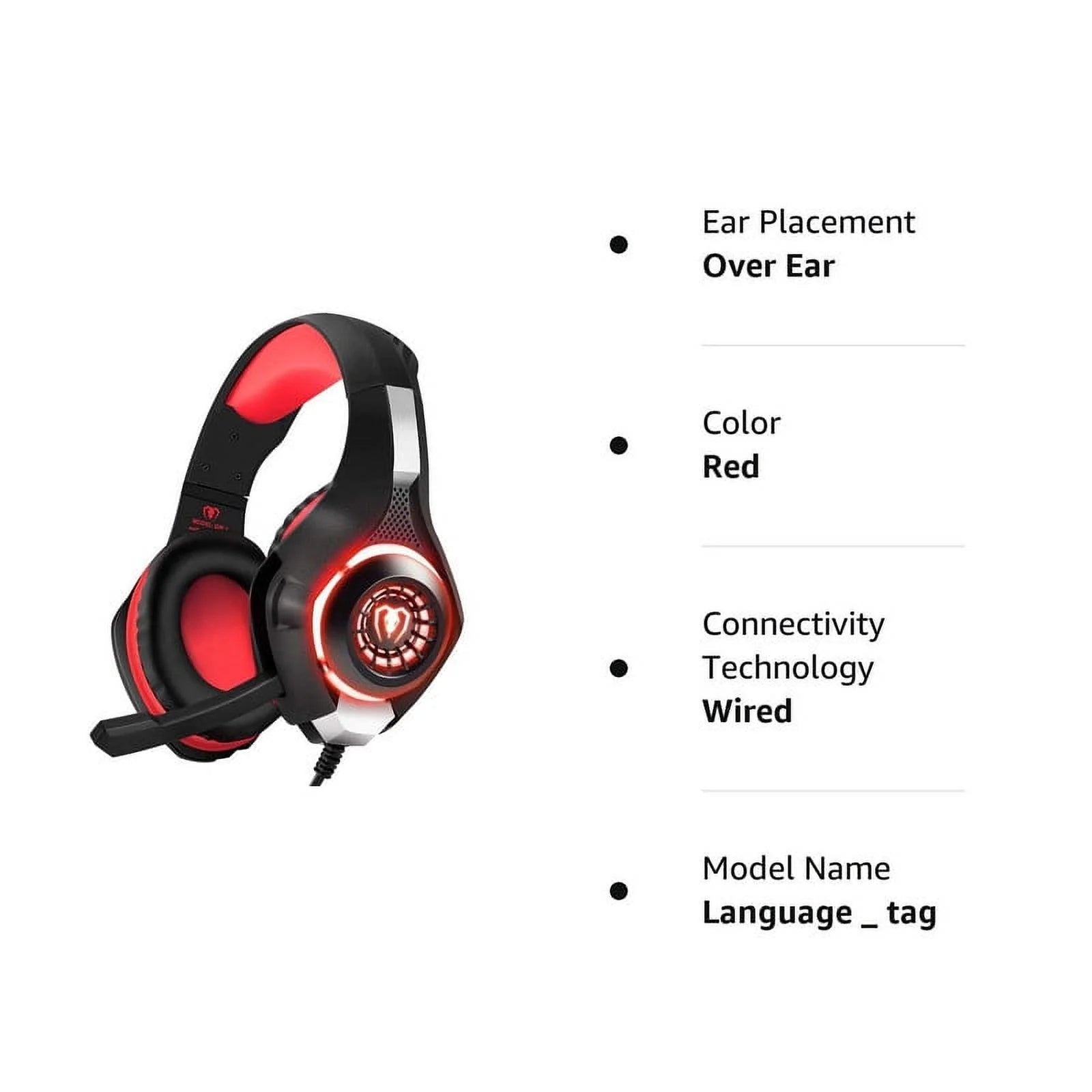 Gaming Headsets for PS5 PS4 Xbox One, Gaming Headphones with Noise Canceling Microphone Surround Sound & LED RGB Light for PC Laptop Headband Headphones Red