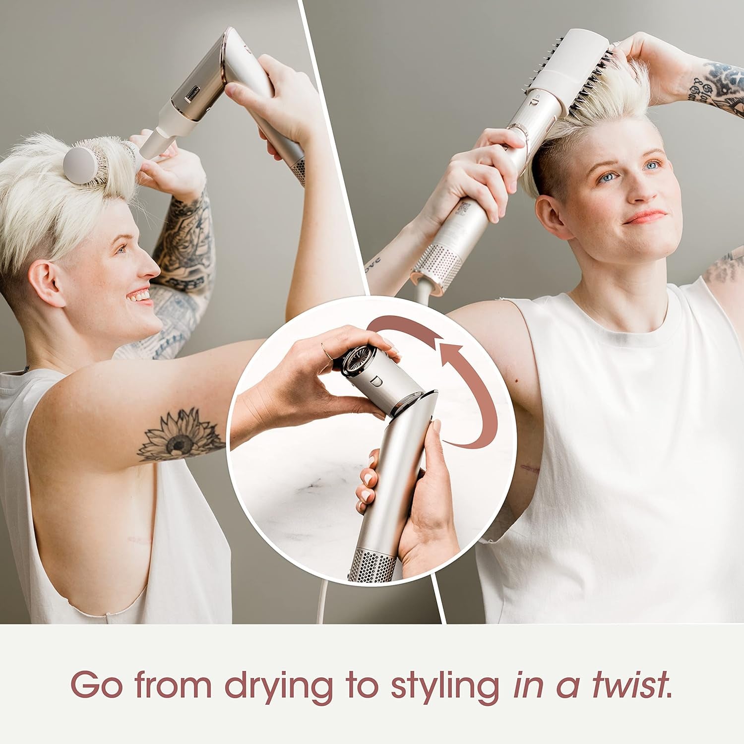 HD430 Flexstyle Air Styling & Drying System, Powerful Hair Dryer Brush & Multi-Styler with Auto-Wrap Curlers, Paddle Brush, Oval Brush, Concentrator Attachment, Stone