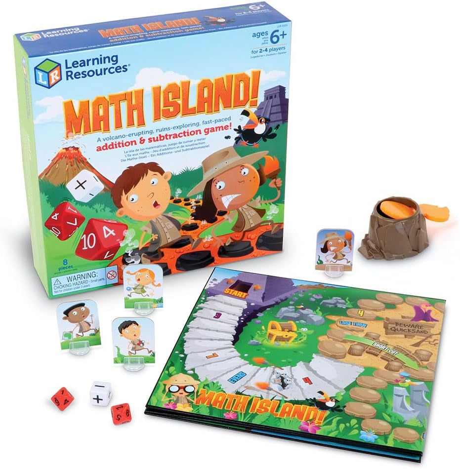 Math Island Addition & Subtraction Game, Elementary Math, Teaching Toys, Children’S Math Games, Educational Indoor Games, 8 Pieces, Age 6+ Gifts for Kids