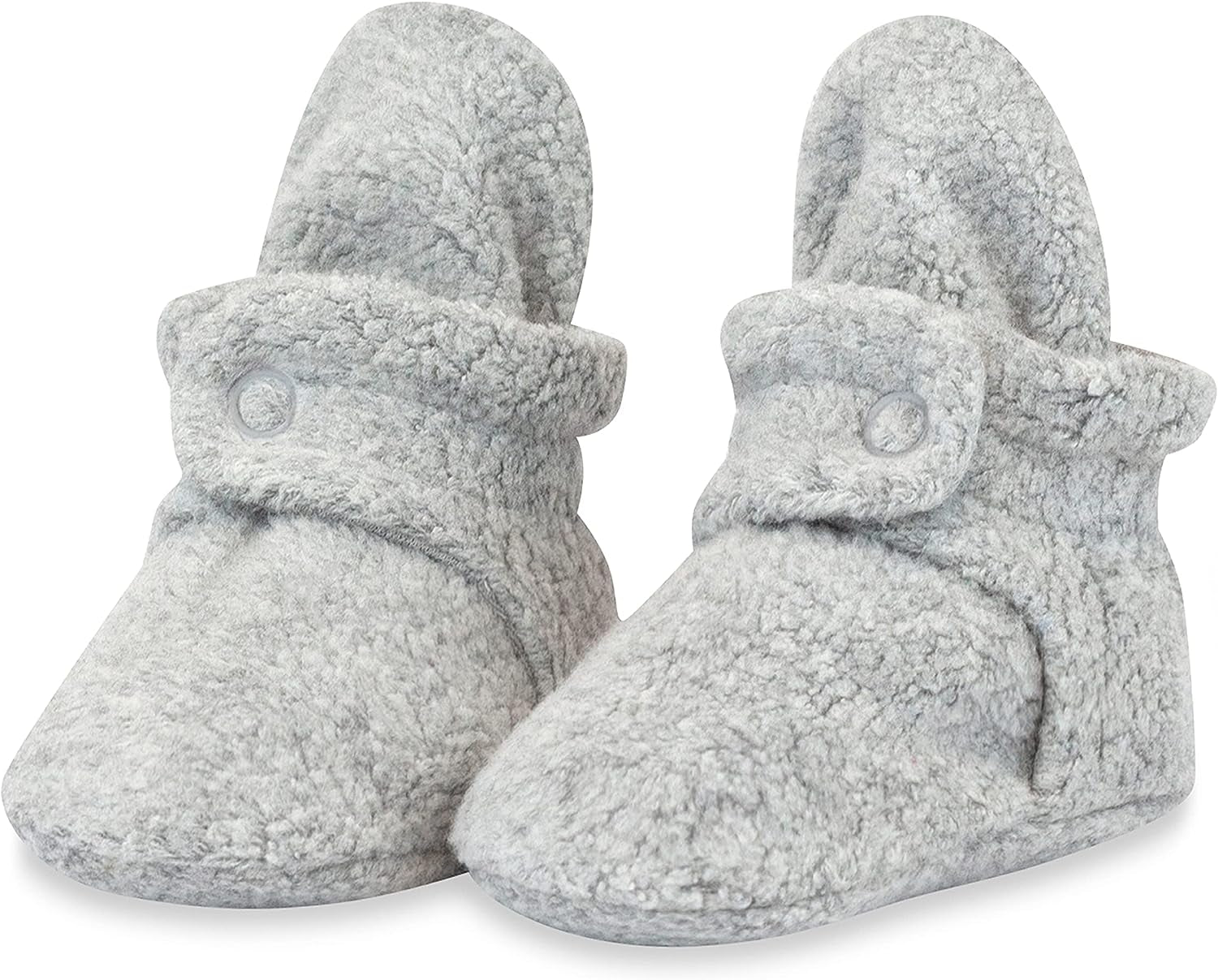 Unisex Fleece Baby Booties, Two Snap Closure, Newborn to 24 Months