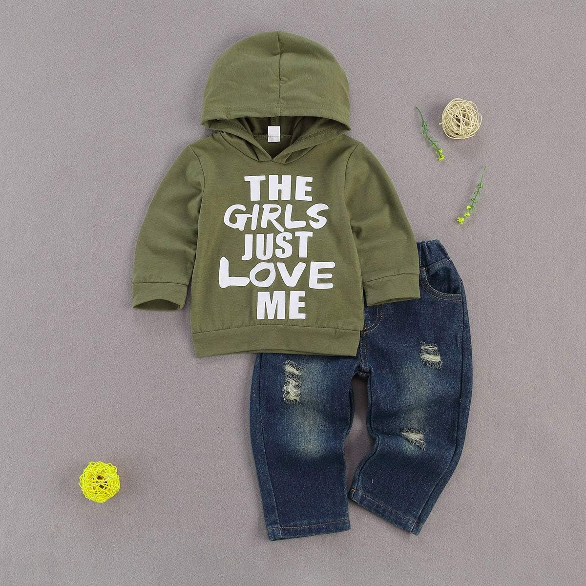 Toddler Baby Boy Outfits Hoodie Sweatshirts & Jeans Clothes Set Fall Winter 6 9 12 18 24 Months