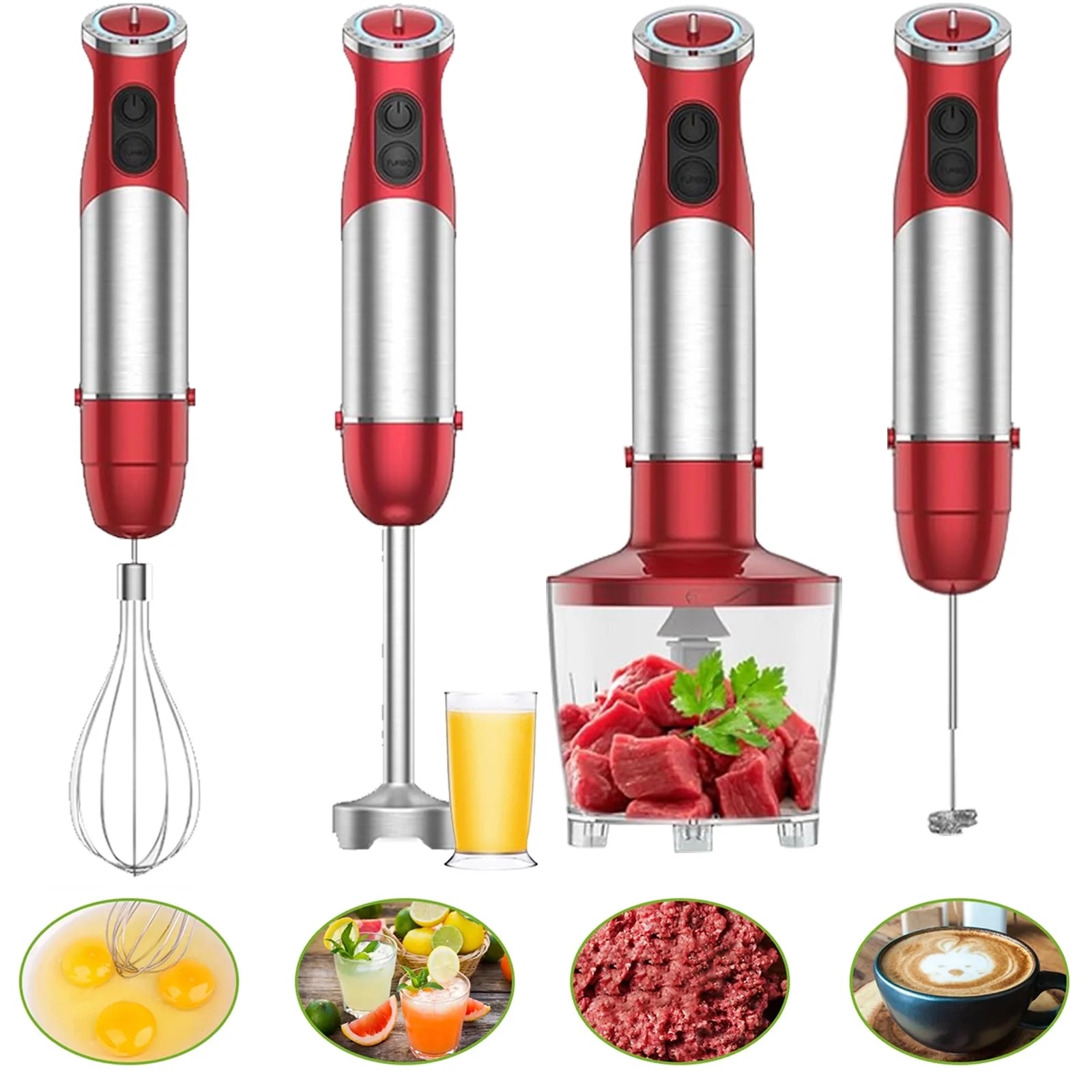 Immersion Blender Handheld for Kitchen: 5-In-1 1000W Multi-Purpose Hand Blender, 12-Speed Stick Blender for Making Baby Food, Soup, Puree, Cake