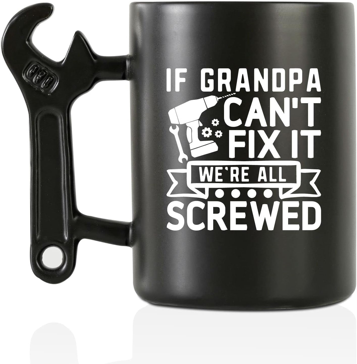 Grandpa Gifts Wrench Coffee Mug, Grandfather Gift from Granddaughter and Grandson, 13.5Oz/400Ml Funny Ceramic Mug for Christmas, Father'S Day - Grandpa Can Fix