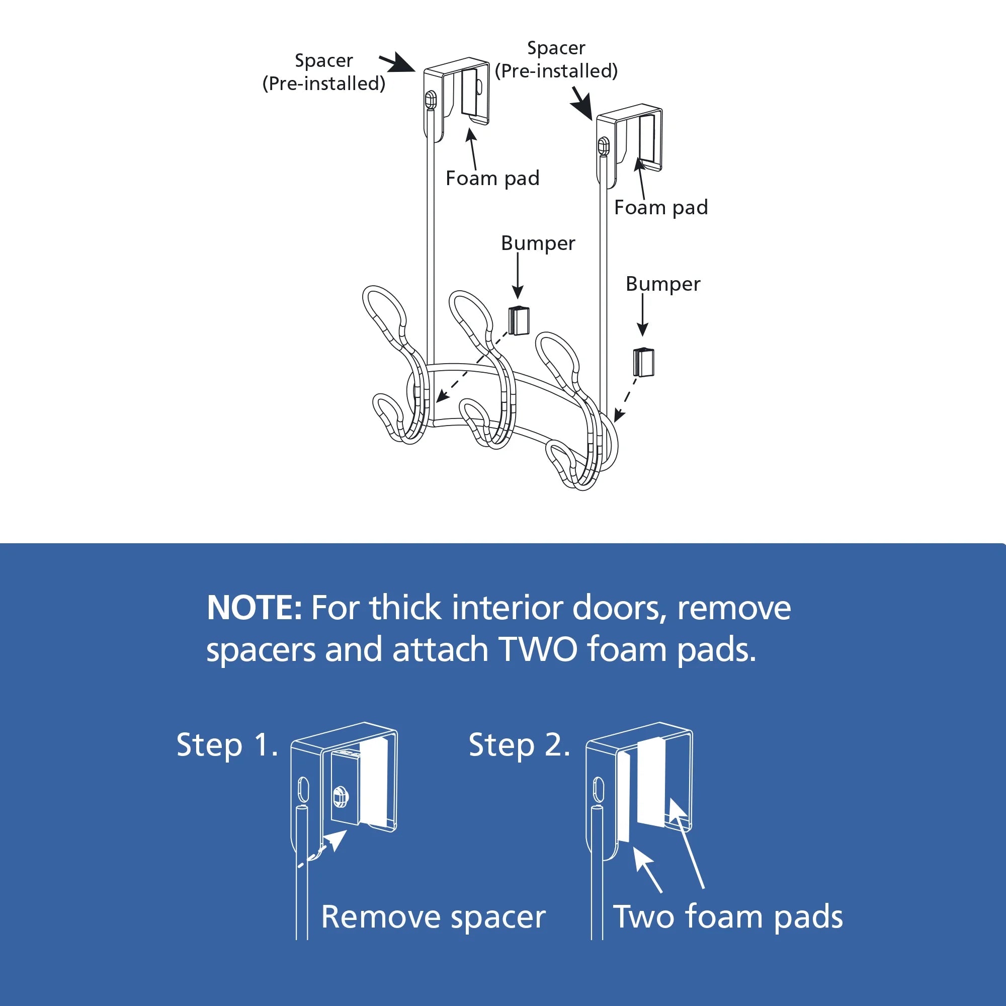 Snugfit 3-Hook Metal Over-The-Door Robe and Towel Holder Rack, Satin Nickel