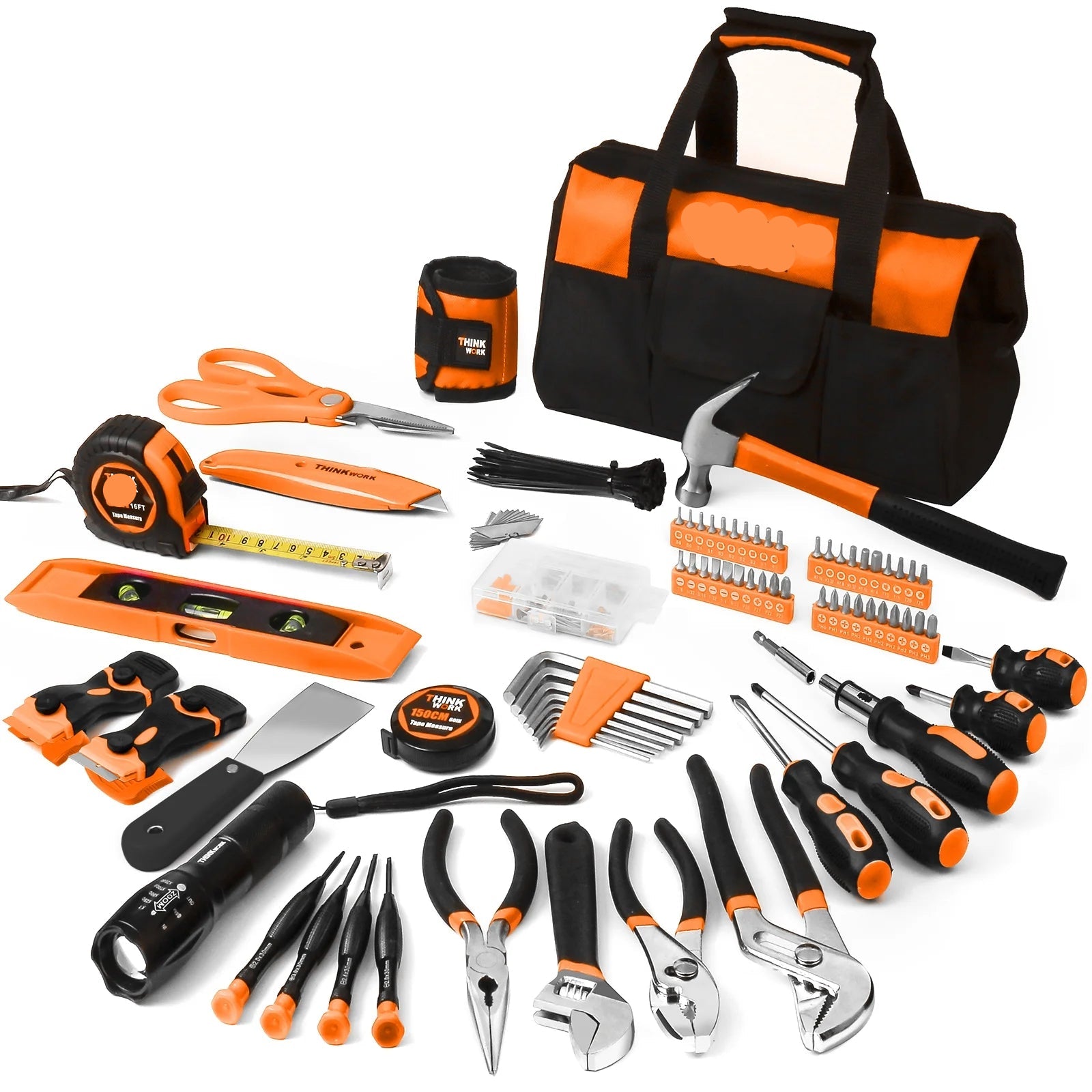 Orange Tool Set - 207 Piece Portable Home Repairing Tool Kit