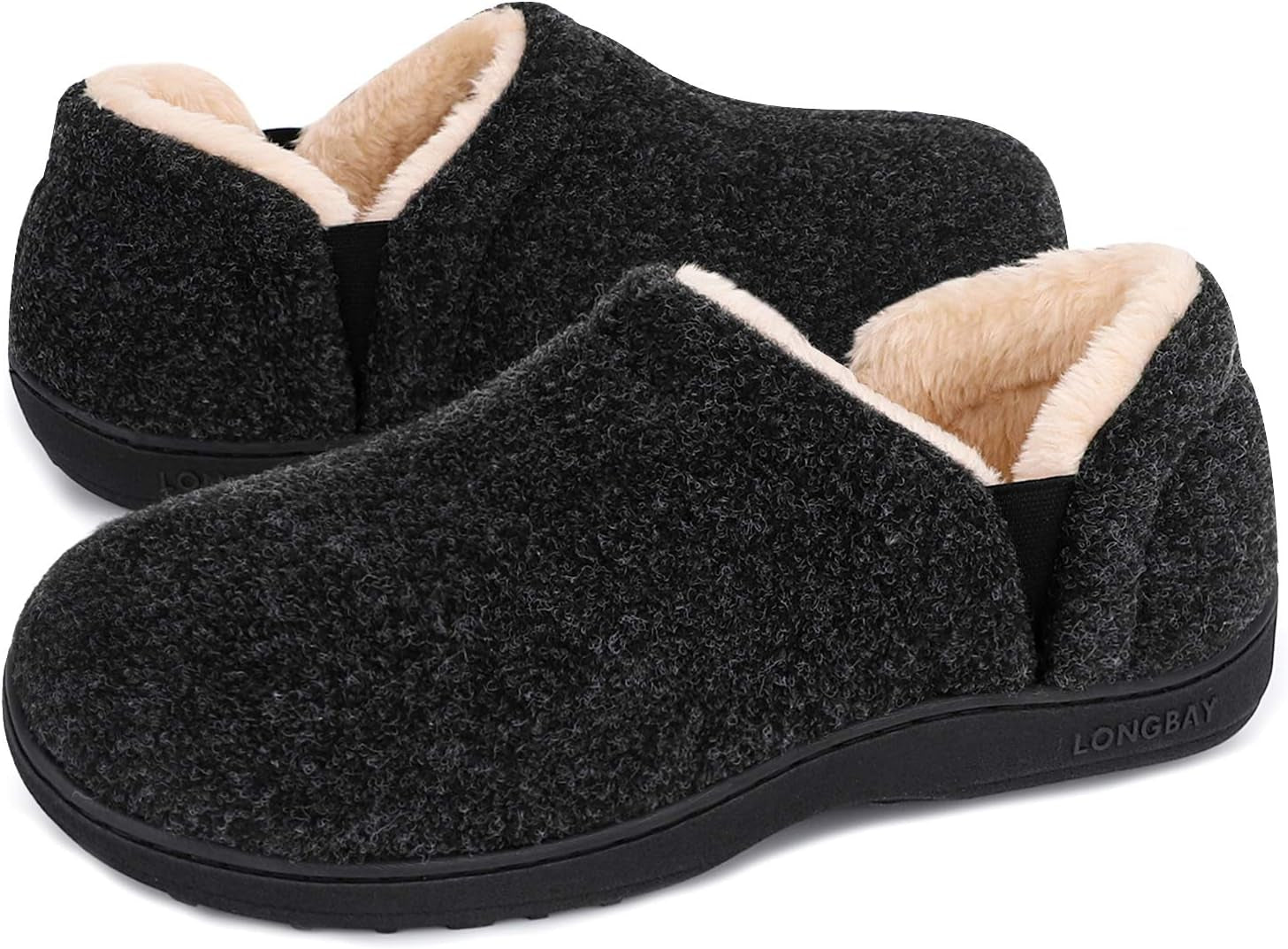 Men'S Slippers Warm Bedroom House Shoes Slip-On Memory Foam Winter House Slippers for Indoor Outdoor