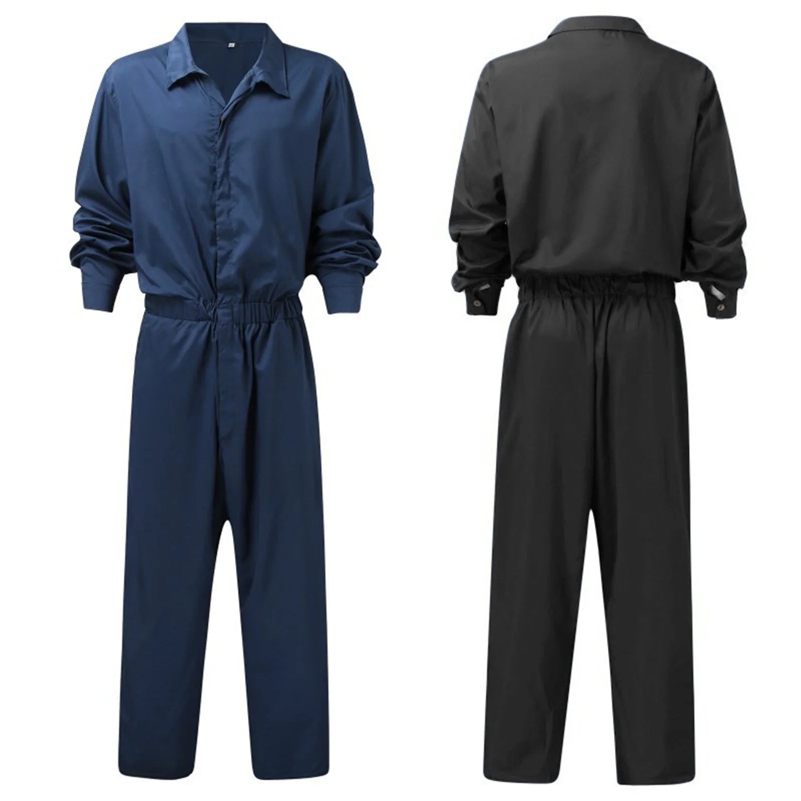 Men'S Work Overalls One Piece Mechanics Workwear Lightweight Zipper Jumpsuits Long Sleeve Suits Holiday Deals Dark Blue M