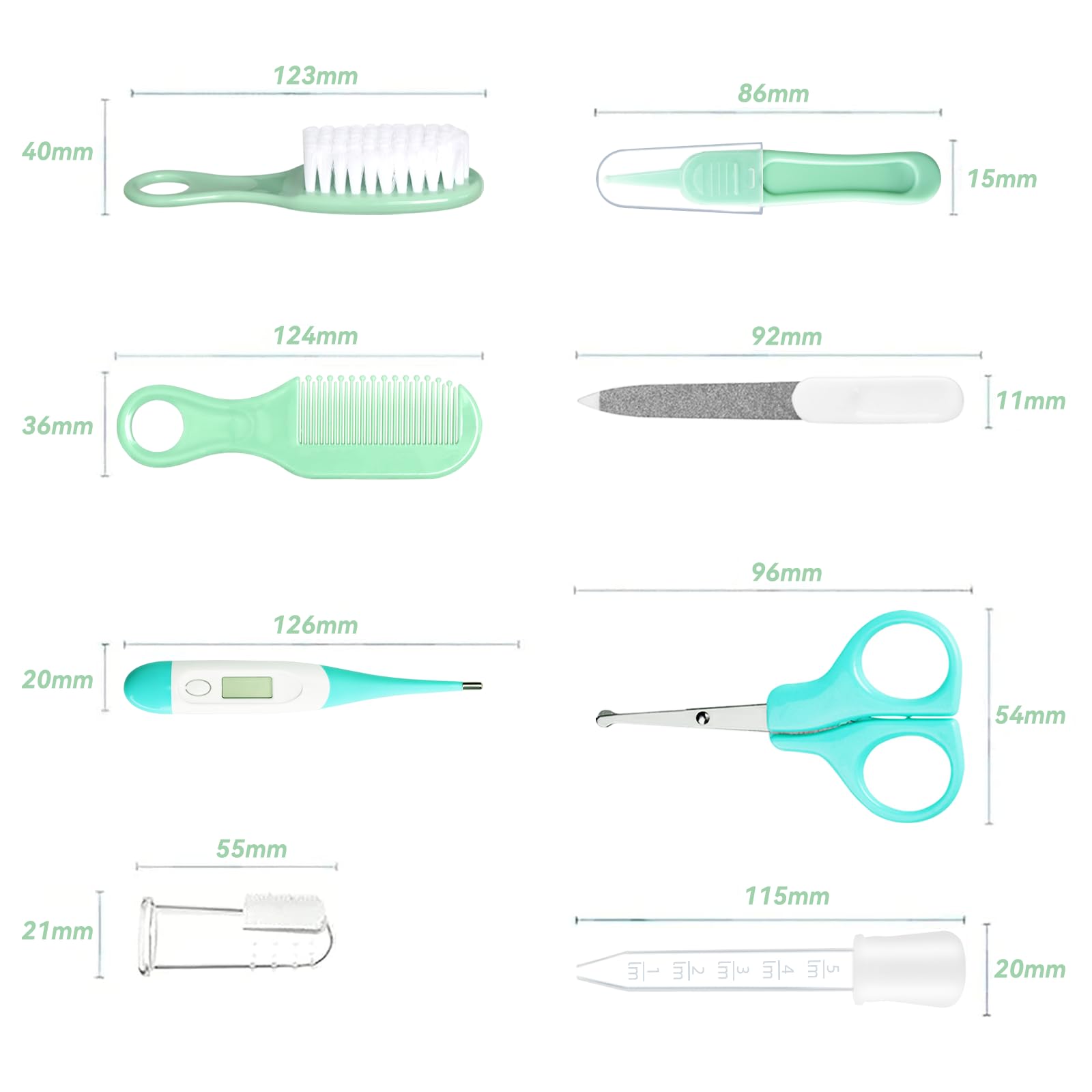 Premium Baby Grooming Kit, Infant Safety Care Set with Hair Brush ,Comb ,Nail Clipper ,Nasal Aspirator,Baby Essentials Kit for Newborn Girls ,Boys (Baby Grooming Kit)