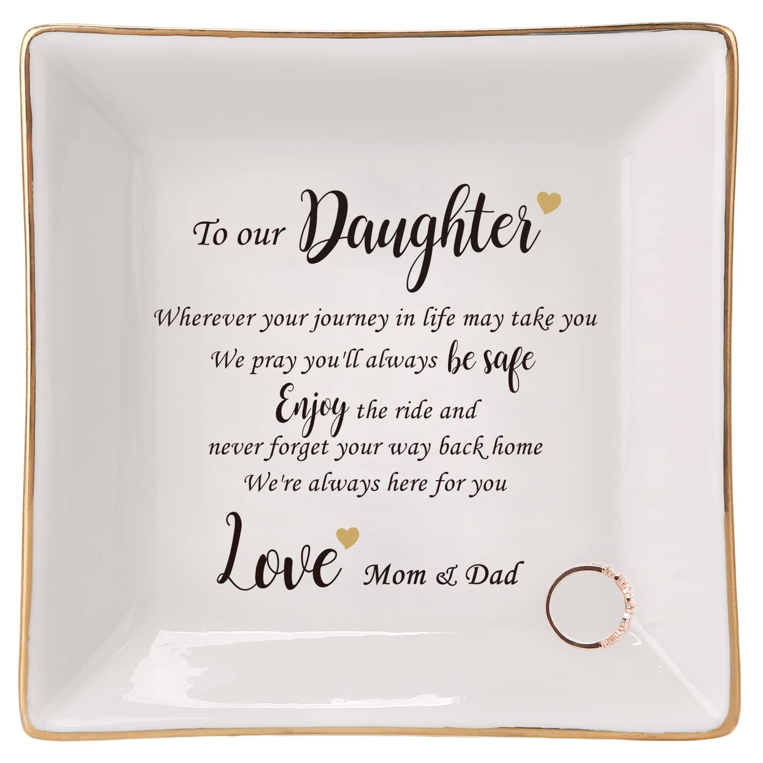 Premium Ceramic Ring Dish Jewelry Tray for Mom Sister Friends