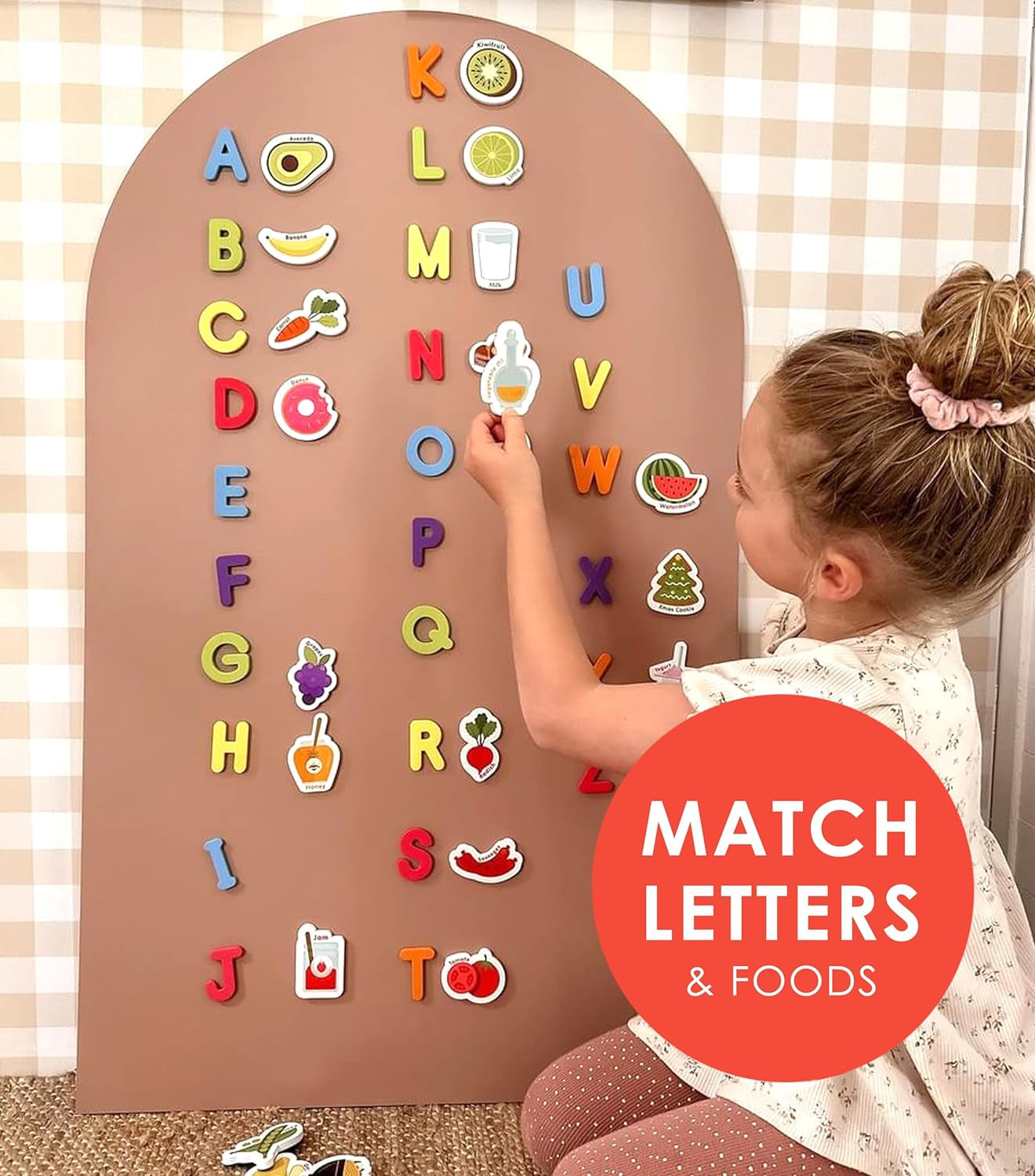 - Fridge Magnets for Toddlers - Learning Magnets for Toddlers - Set of 52 Toddler Magnets - 26 Big Foam Food Magnets + 26 ABC Alphabet Magnets - Fun Refrigerator Magnets for Kids