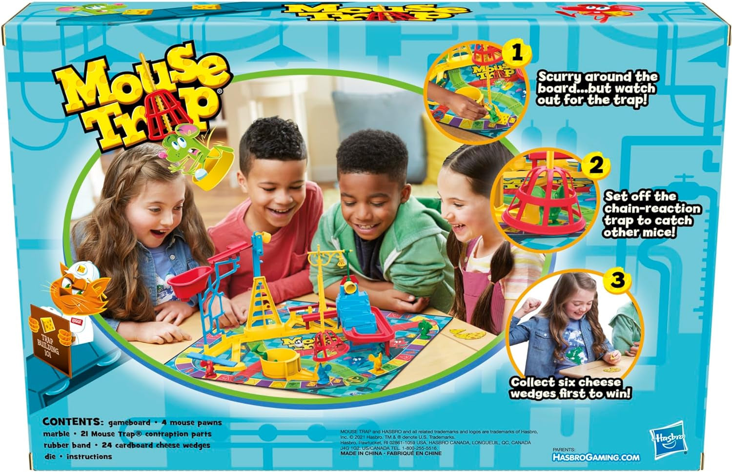 Mouse Trap Kids Board Game, Family Board Games for Kids, Easier Set-Up than Previous Versions, Kids Games for 2-4 Players, Kids Gifts, Ages 6 and Up