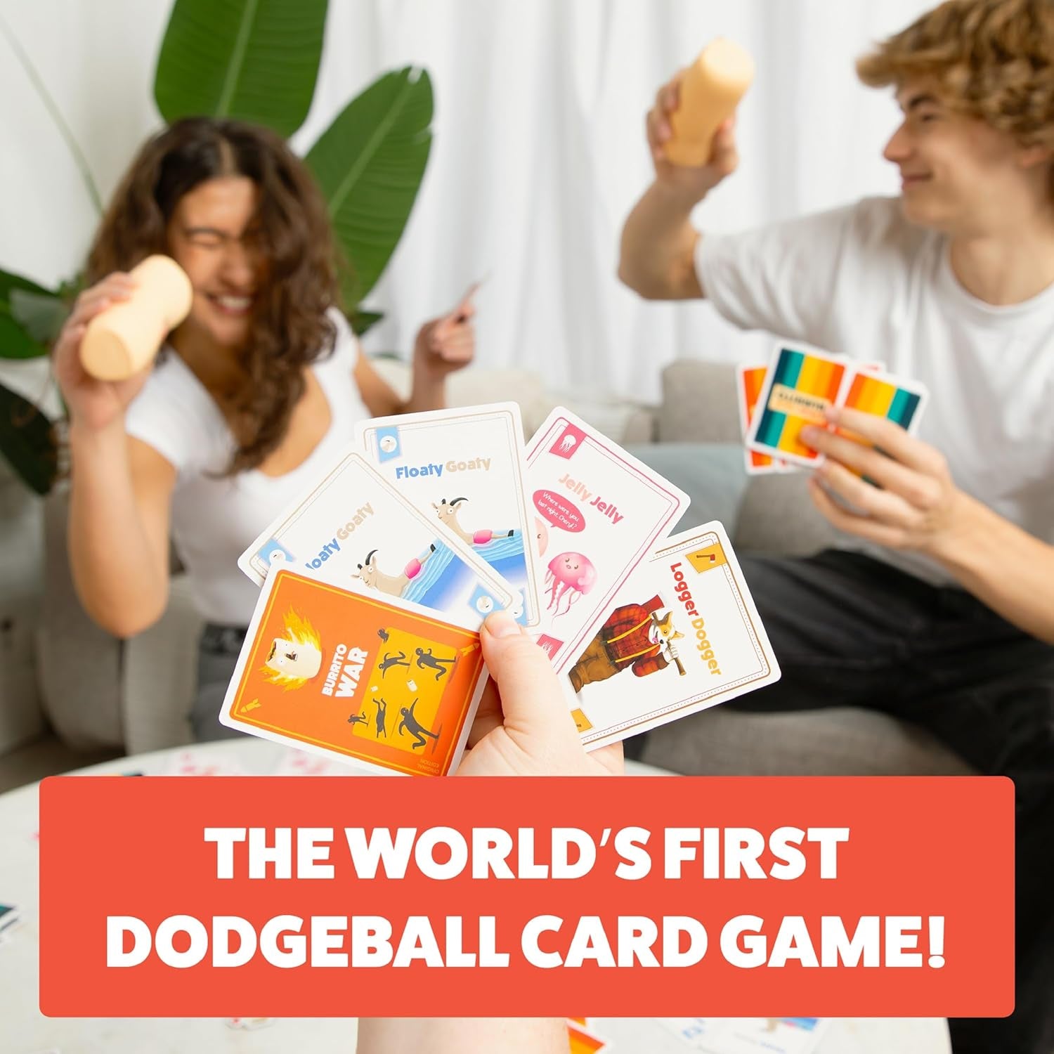 Exploding Kittens Presents Throw Throw Burrito - a Dodgeball Card Game - Family Card Games for Adults, Teens & Kids - 2-6 Players - Ages 7 and up - 120 Cards