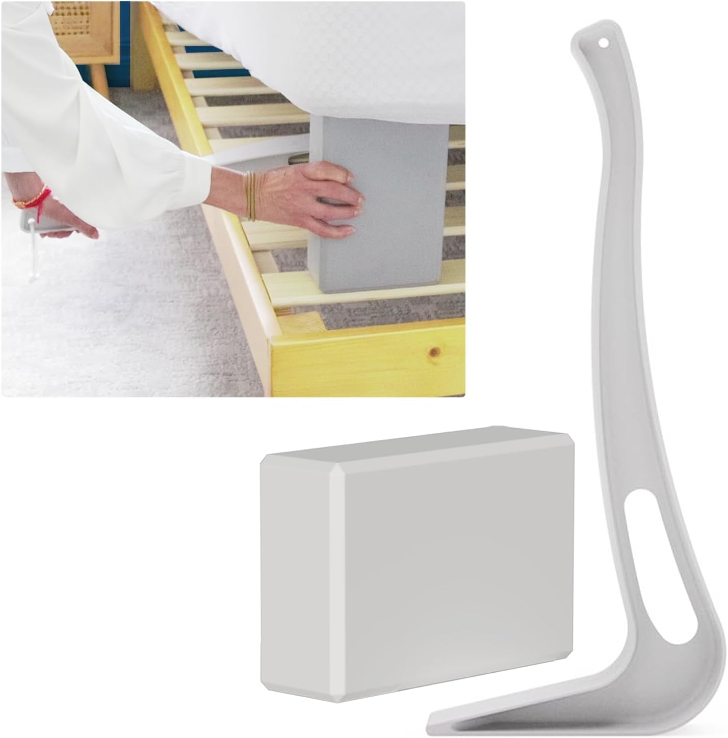 Heavy Duty Mattress Lifter for Changing Sheets - the Ultimate under Mattress Wedge - Patented Ergonomic Mattress Wedge Elevator Bedroom Accessories for Changing Sheets