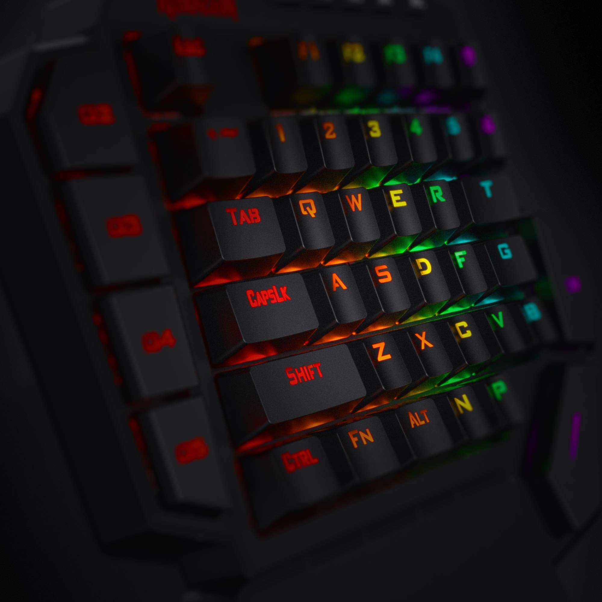 Upgraded  One-Handed Wired RGB Mechanical Gaming Keyboard, 42 Keys Type-C Keypad with Hot-Swappable Socket, 7 Macro Keys & Detachable Wrist Rest