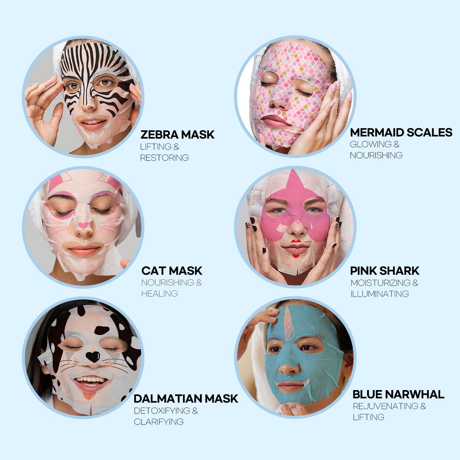 Character Sheet Masks Fun Skincare Masks for Kids | Moisturizing, Hydrating, and Brightening