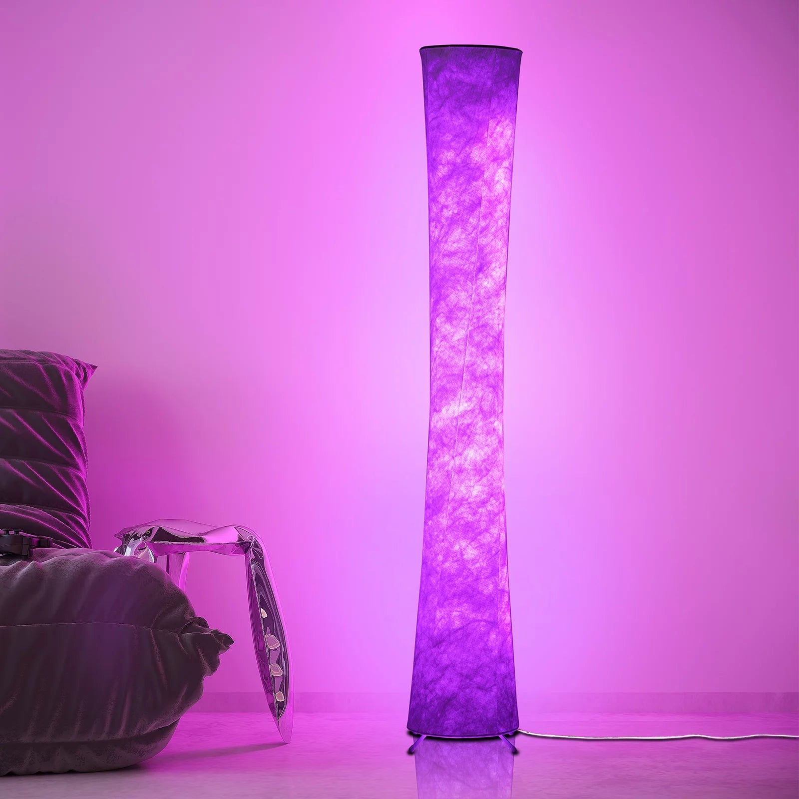 Soft Light LED Floor Lamp RGB Color Changing 61'' Modern Tall Lamp, Smart Standing Lamp with Remote Control and APP Control for Living Room, Bedroom and Game Room