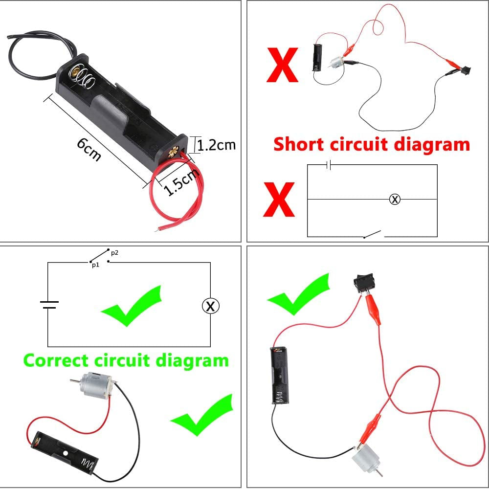 Electric Circuit Motor Kit, Science Experiment Educational Montessori Learning Kits Set for Kids DIY STEM Engineering Project, for Kids