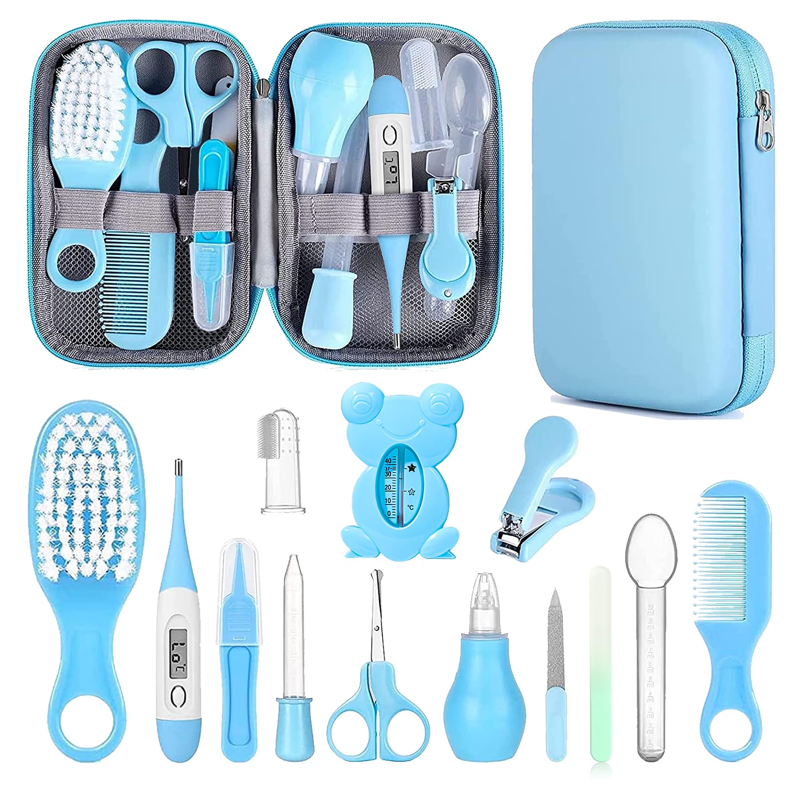 Premium Baby Grooming Kit, Infant Safety Care Set with Hair Brush ,Comb ,Nail Clipper ,Nasal Aspirator,Baby Essentials Kit for Newborn Girls ,Boys (Baby Grooming Kit)