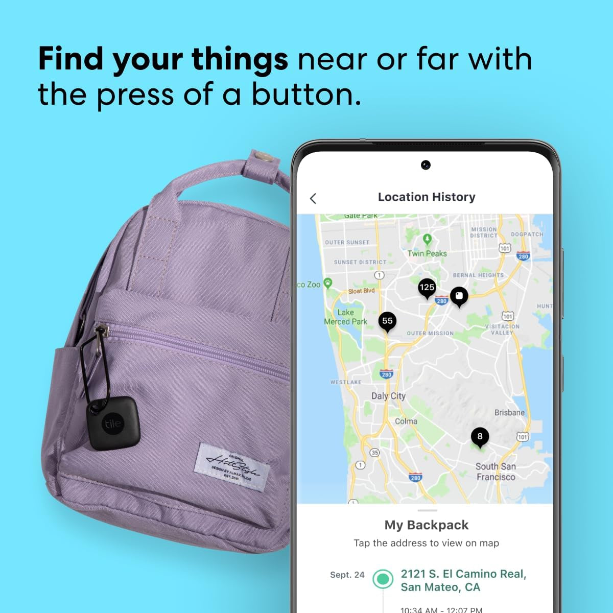 Mate (2022) 1-Pack, Black. Bluetooth Tracker, Keys Finder and Item Locator; up to 250 Ft. Range. up to 3 Year Battery. Water-Resistant. Phone Finder. Ios and Android Compatible