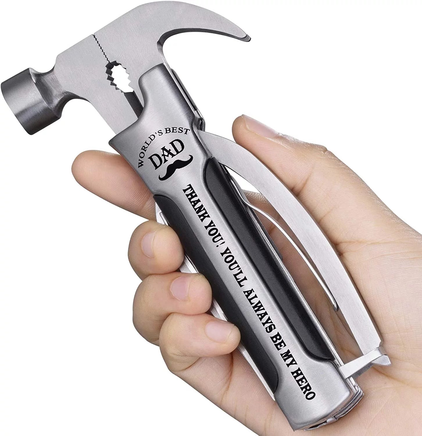 All in One Survival Tools Small Hammer Multitool, Father'S Day, Unique Gifts for Dad from Daughter Son Kids, Birthday Gift Ideas for Dad Stepdad Men Him, Cool Gadgets for Men