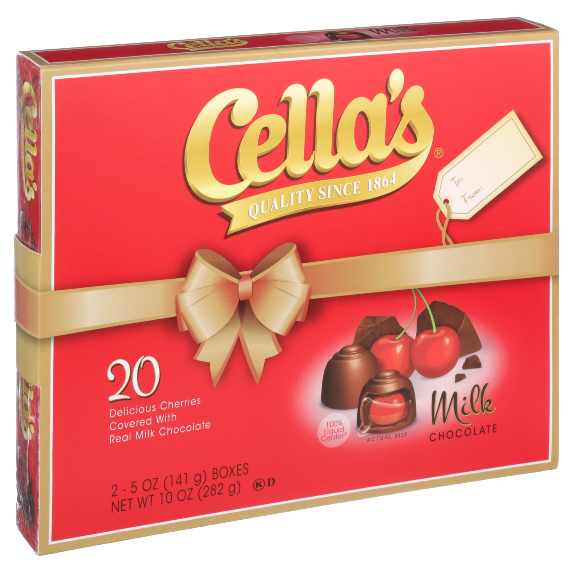 Cella'S Milk Chocolate Covered Cherries Christmas Gift Box - 10 Oz, 20 Count