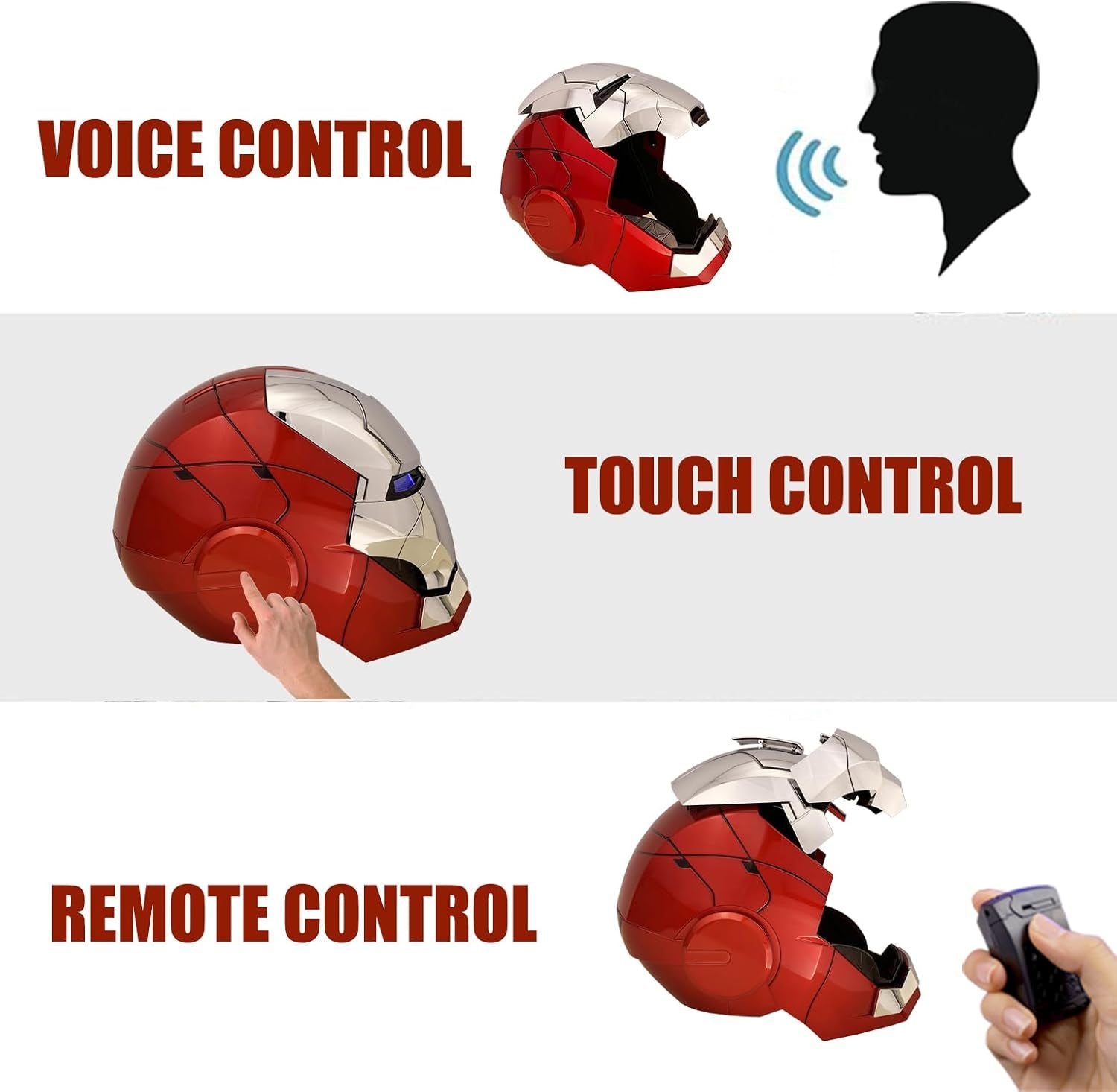 Iron-Man MK 5 Wearable Electronic Helmet: Voice & Remote Controlled, Perfect Super Hero Mask,Can Cosplay and Collectible Figures for Man and Teen-Ideal Gift for Halloween&Birthdayand&Christmas