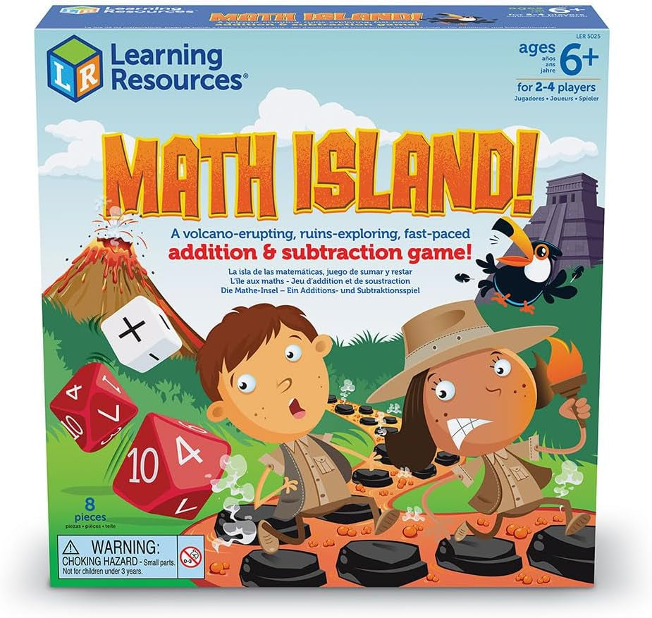 Math Island Addition & Subtraction Game, Elementary Math, Teaching Toys, Children’S Math Games, Educational Indoor Games, 8 Pieces, Age 6+ Gifts for Kids