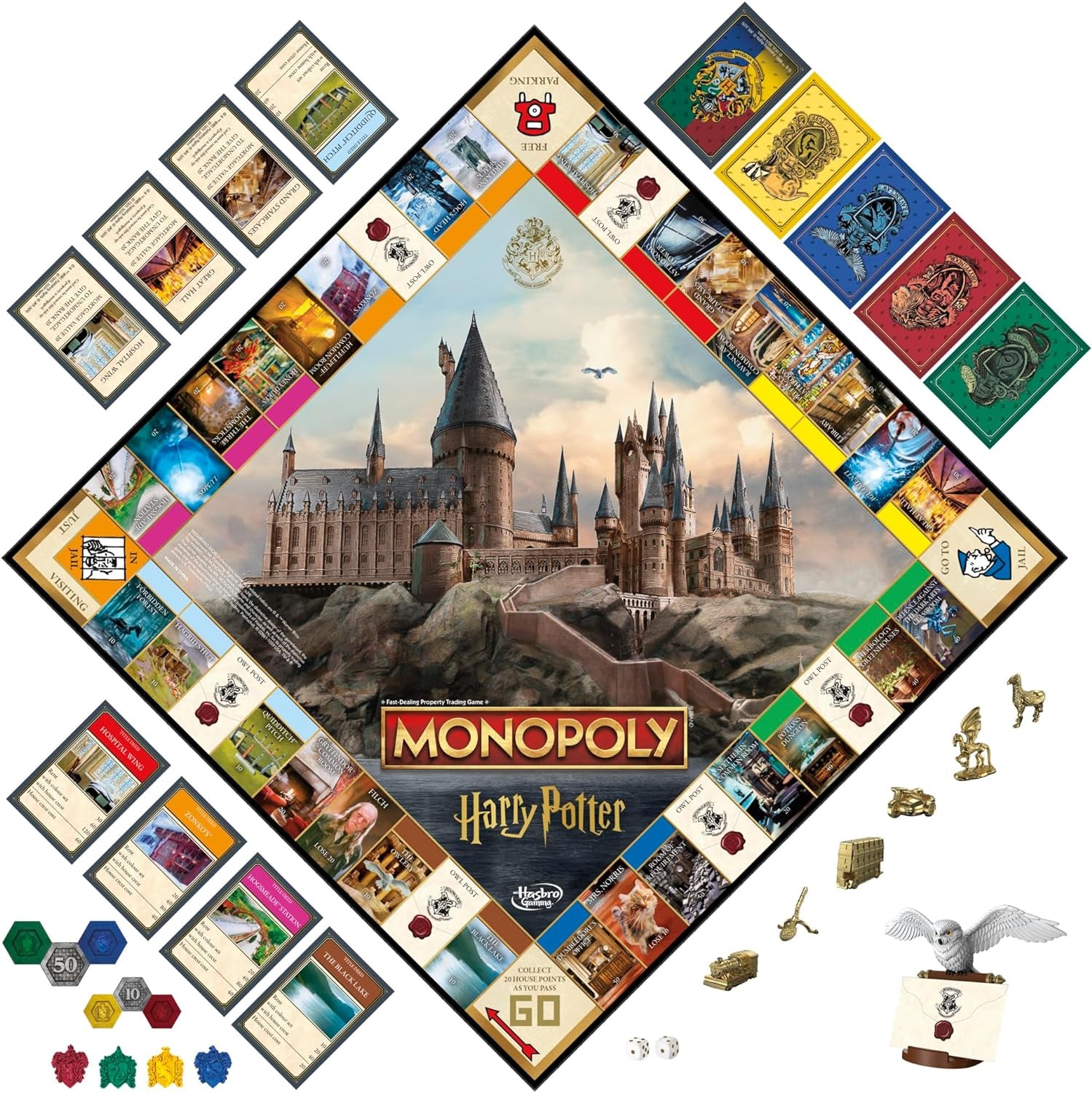 Monopoly Harry Potter Edition Board Game | a Magical Adventure at Hogwarts | Ages 8 and up | 2 to 6 Players | Family Games | Gifts for Kids and Adults