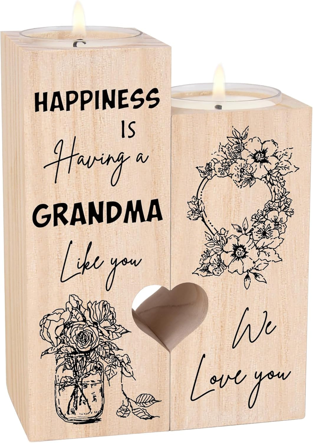 Grandma Gifts, Grandma Birthday Gifts - Candlestick, Gifts for Grandma, Best Grandma Gifts, Mothers Day Christmas Birthday Gifts for Grandma