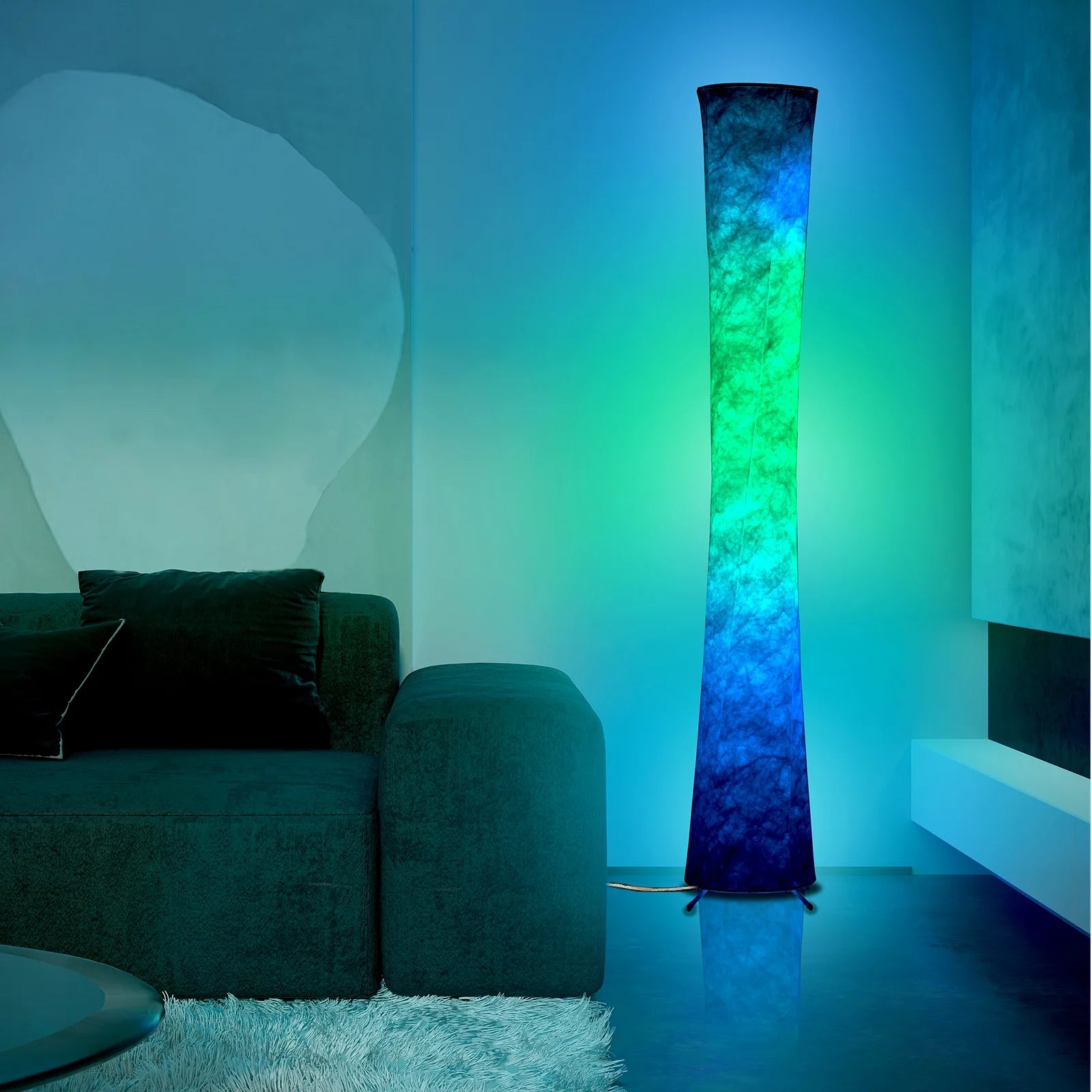 Soft Light LED Floor Lamp RGB Color Changing 61'' Modern Tall Lamp, Smart Standing Lamp with Remote Control and APP Control for Living Room, Bedroom and Game Room