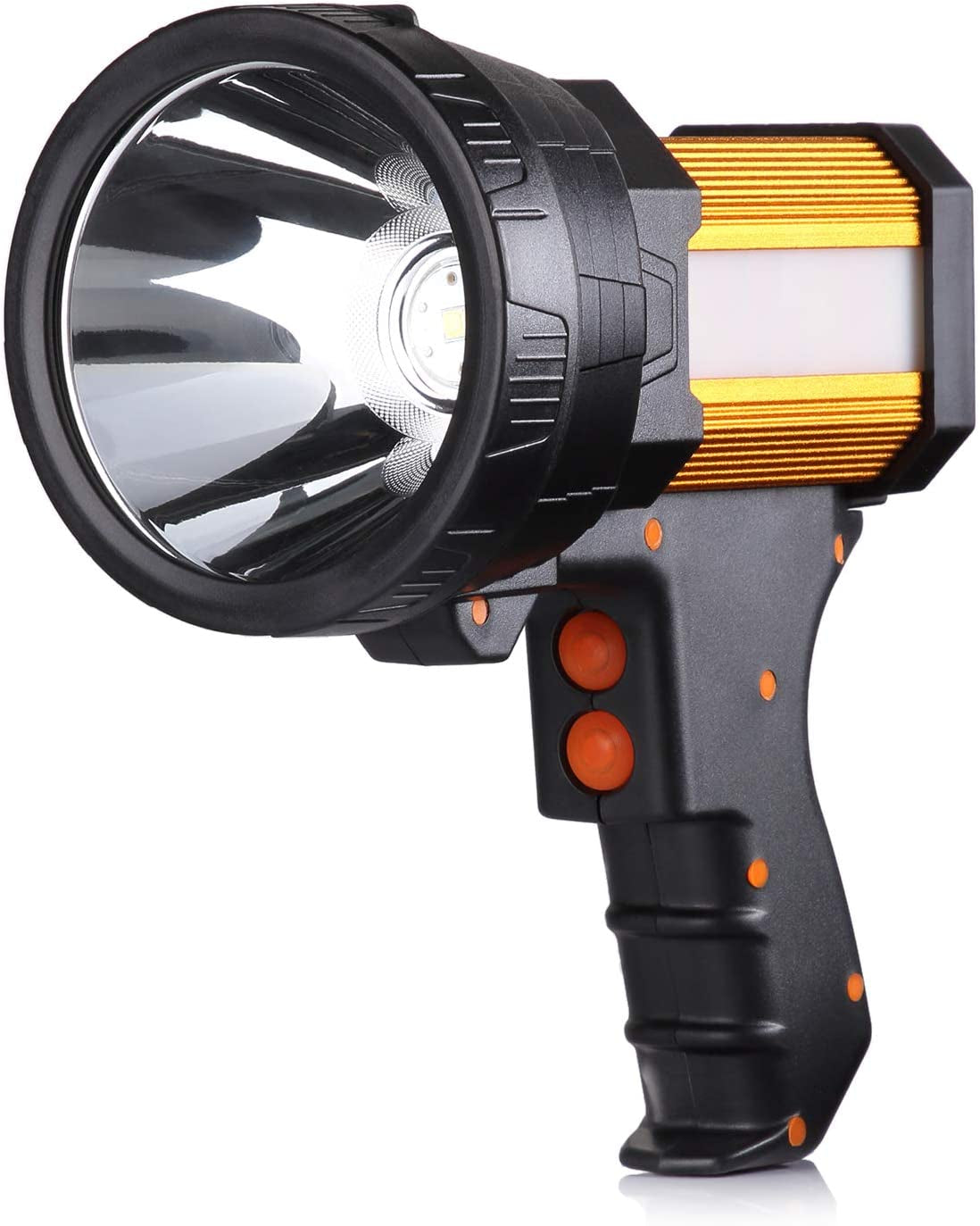 Rechargeable Spotlight,Spot Lights Hand Held 1000,000 Lumens Large Flashlight Handheld Spotlight Lightweight and Super Bright Flashlight (Aluminium_Alloy Golden)