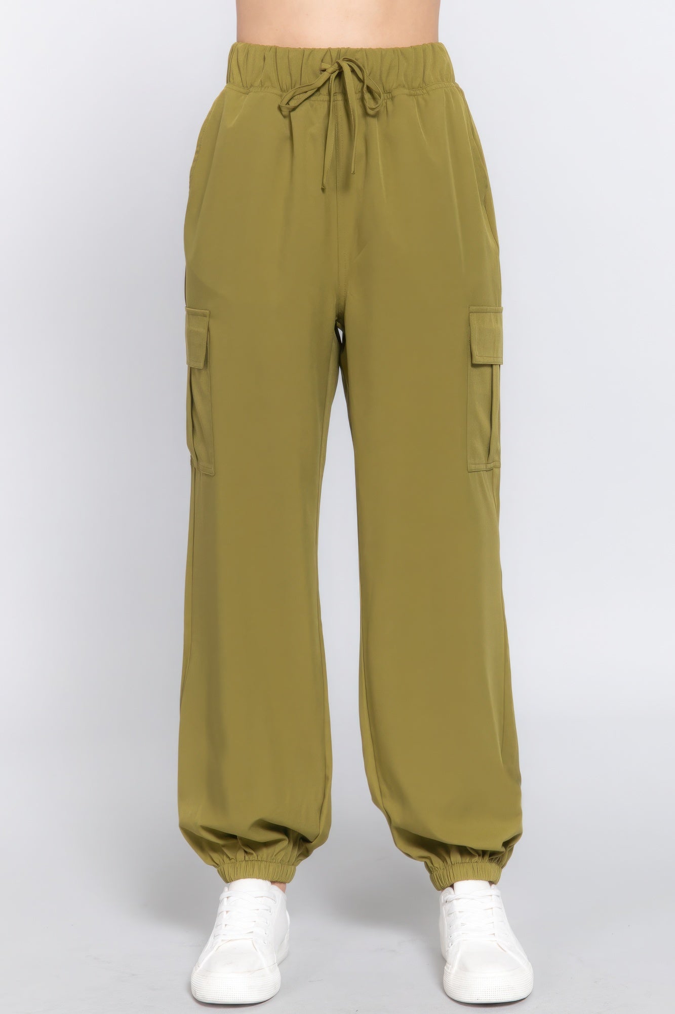 Light Weight Stretch Woven Cargo Jogger Pants