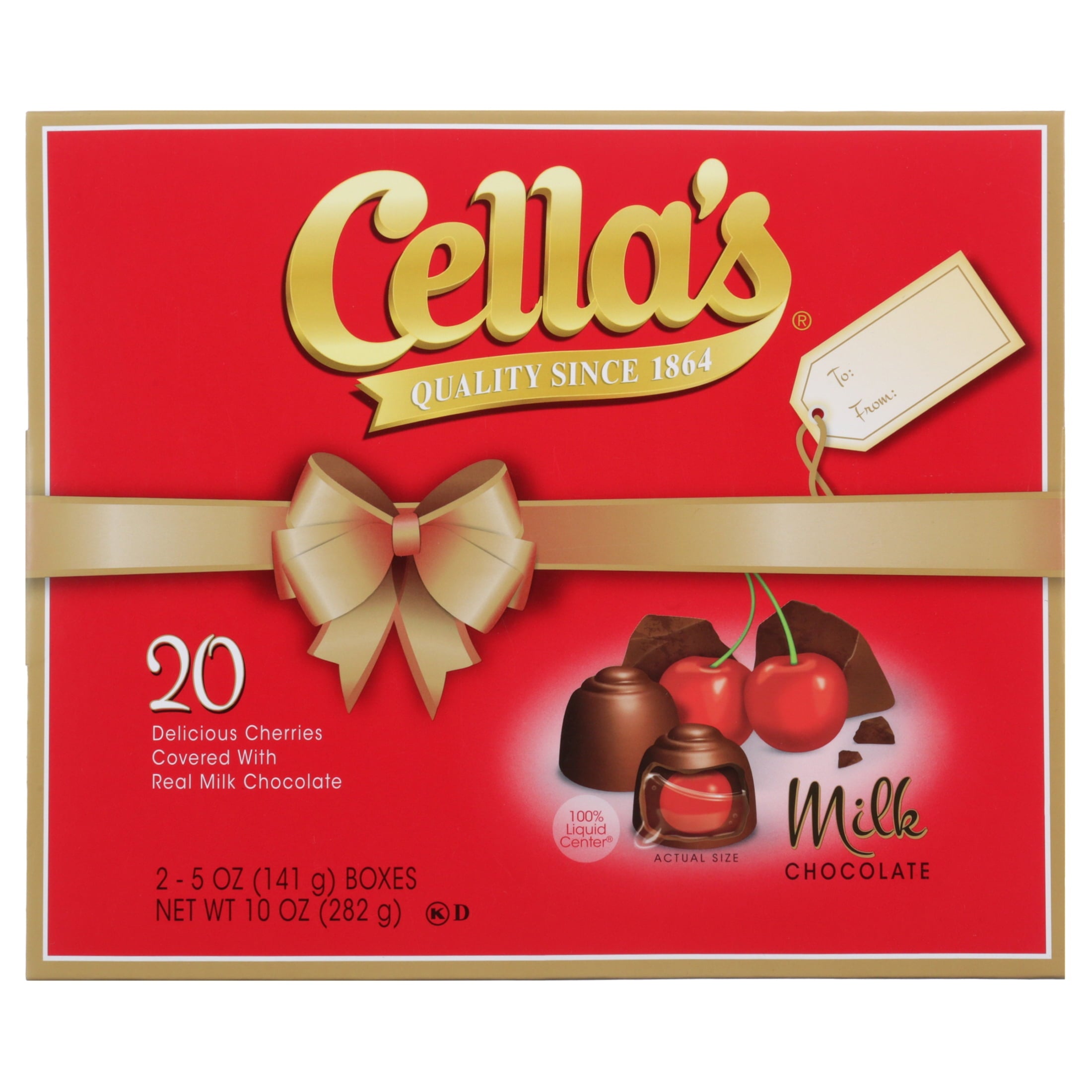 Cella'S Milk Chocolate Covered Cherries Christmas Gift Box - 10 Oz, 20 Count