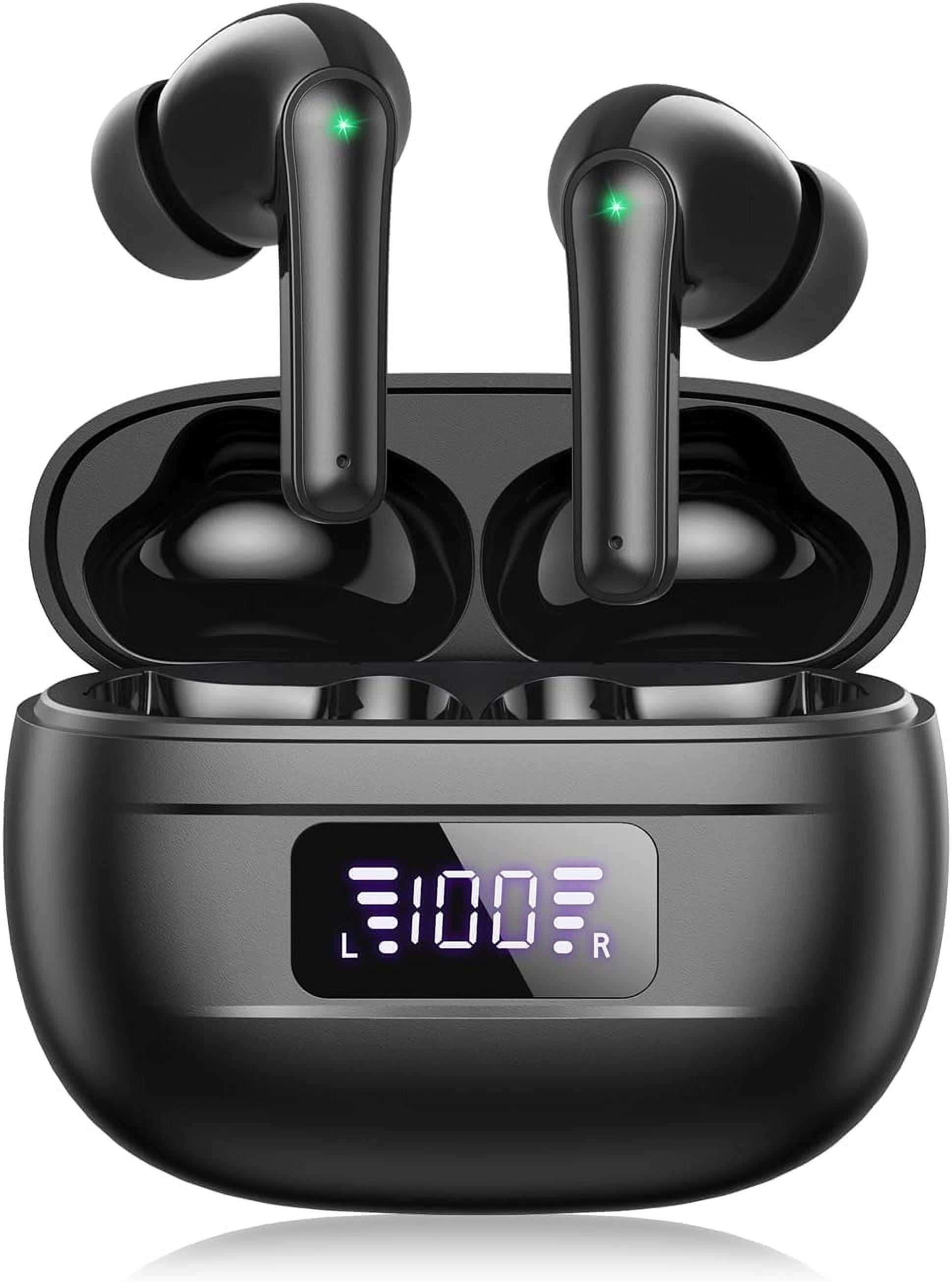 Wireless Ear Buds Bluetooth Earbuds 76H Playback Noise Cancellation Clear Calls Headphones Power Display Protable Charging Case Light Weight IPX7 Waterproof Earphones for Android Ios