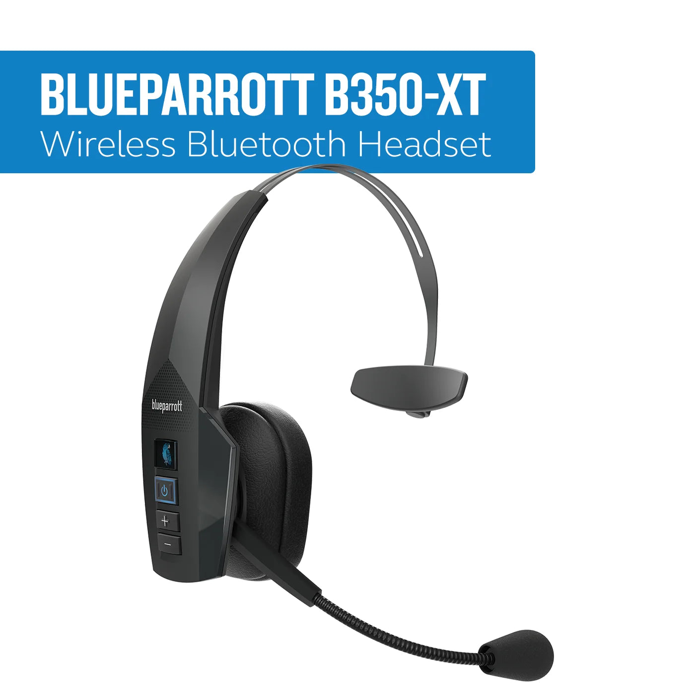 B350-XT Mono Noise Cancelling Wireless Bluetooth Headset for Drivers, 24 Hr