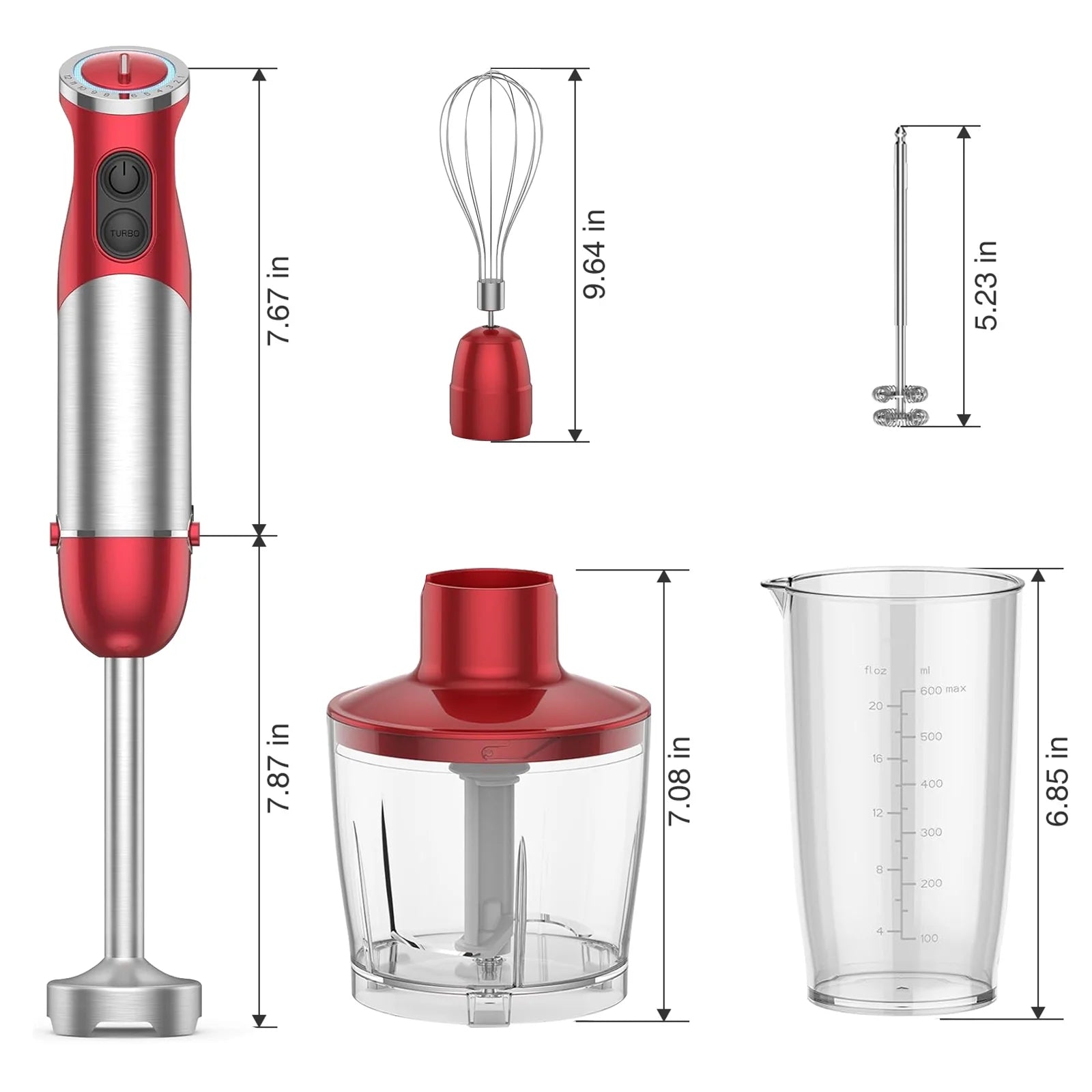 Immersion Blender Handheld for Kitchen: 5-In-1 1000W Multi-Purpose Hand Blender, 12-Speed Stick Blender for Making Baby Food, Soup, Puree, Cake