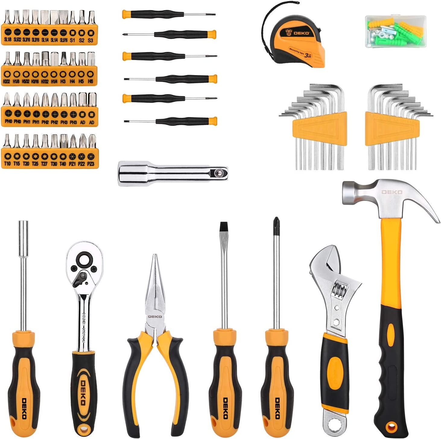 158 Piece Tool Set-General Household Hand Tool Kit,Auto Repair Tool Set, with Plastic Toolbox Storage Case