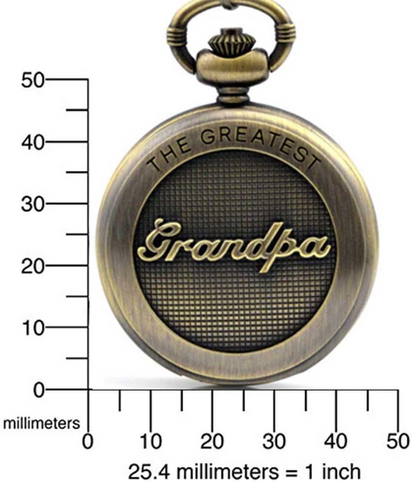 Fathers Personalized Engraved Quartz Pocket Watch, Engraved Dad, Grandpa for Father and Grandpa,Men'S Quartz Pocket Watch with Chain