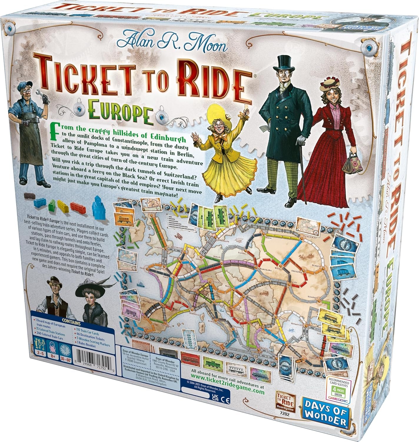 Ticket to Ride Europe Board Game - Embark on a Railway Adventure across the Continent! Fun Family Strategy Game for Kids & Adults, Ages 8+, 2-5 Players, 30-60 Min Playtime, Made by