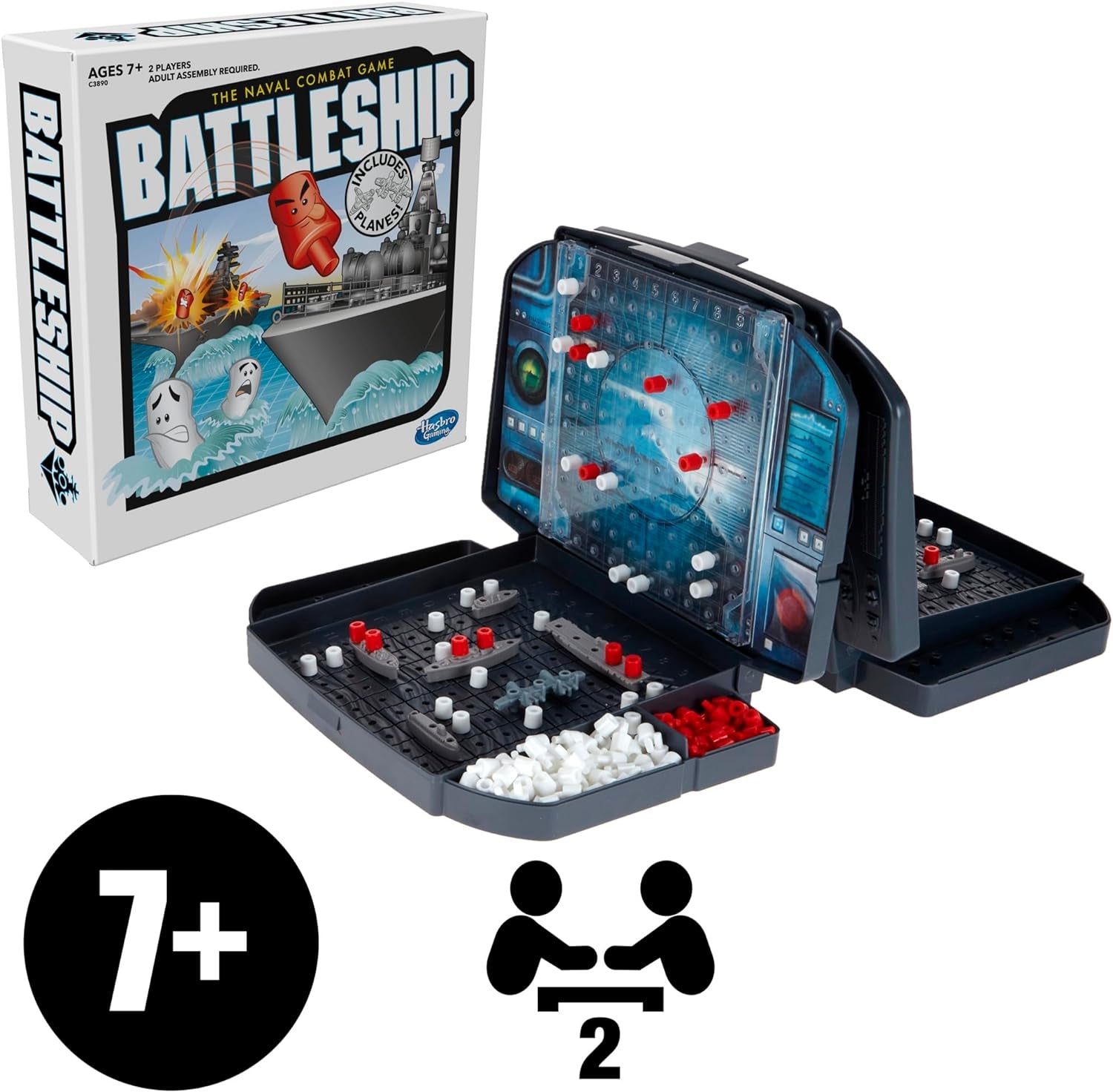 Battleship with Planes | 2-Player Strategy Board Games for Kids for Boys & Girls | Ages 7+ (Amazon Exclusive)