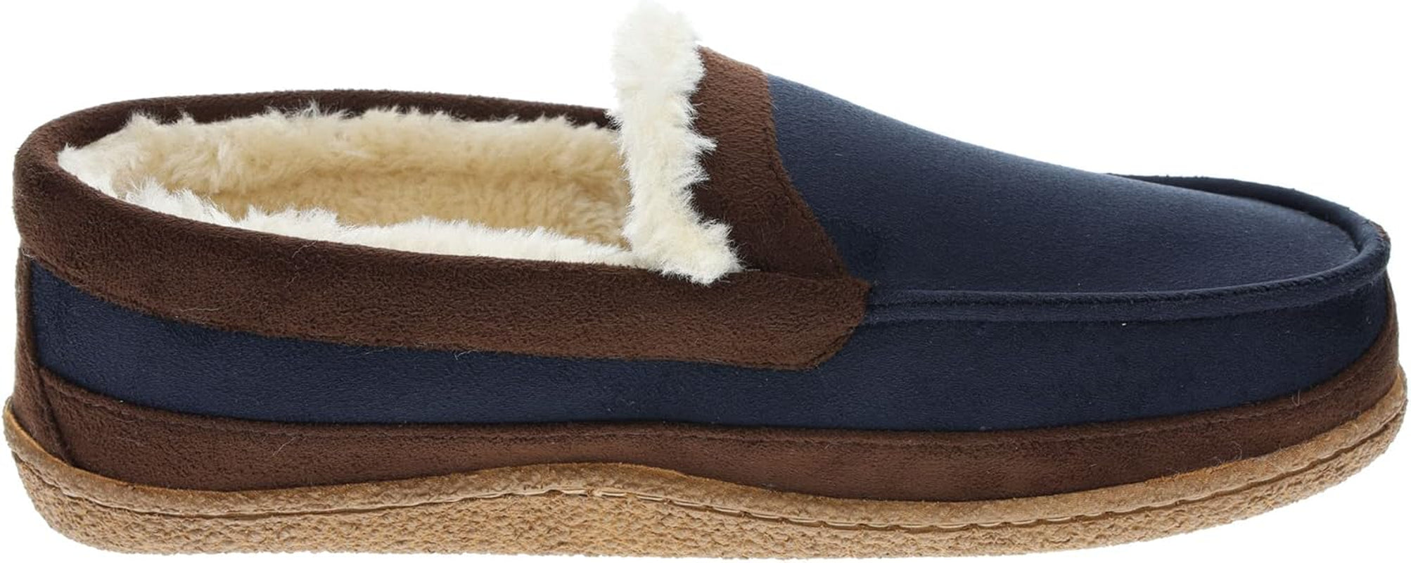 Men'S Two-Tone Moccasin Slipper, Warm Soft Classic Slip-On, Men'S Sizes 8 to 13