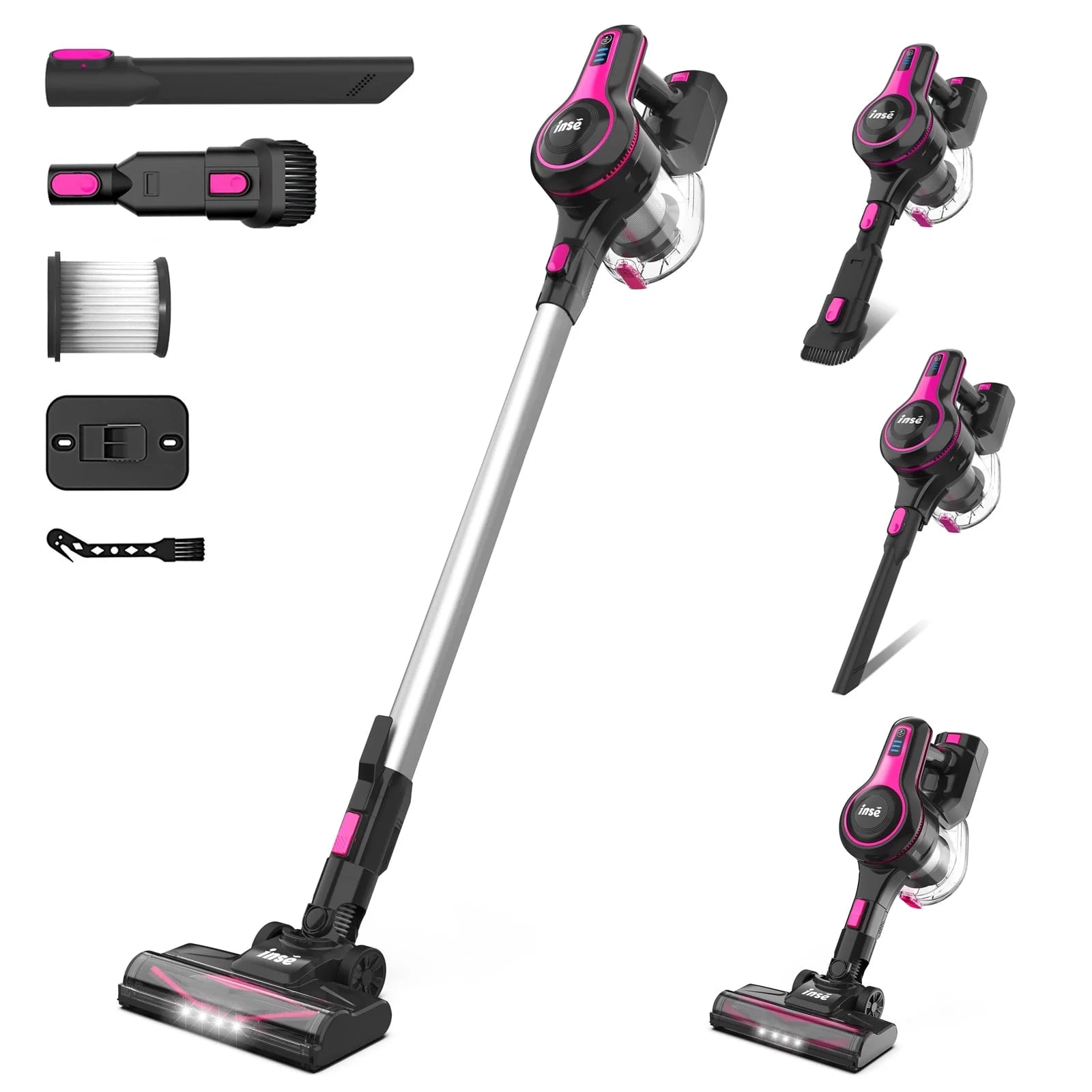 Lightweight Cordless Stick Vacuum Cleaner 25Kpa with 45Min Runtime for Carpet Floor Pet Hair N520/N5T