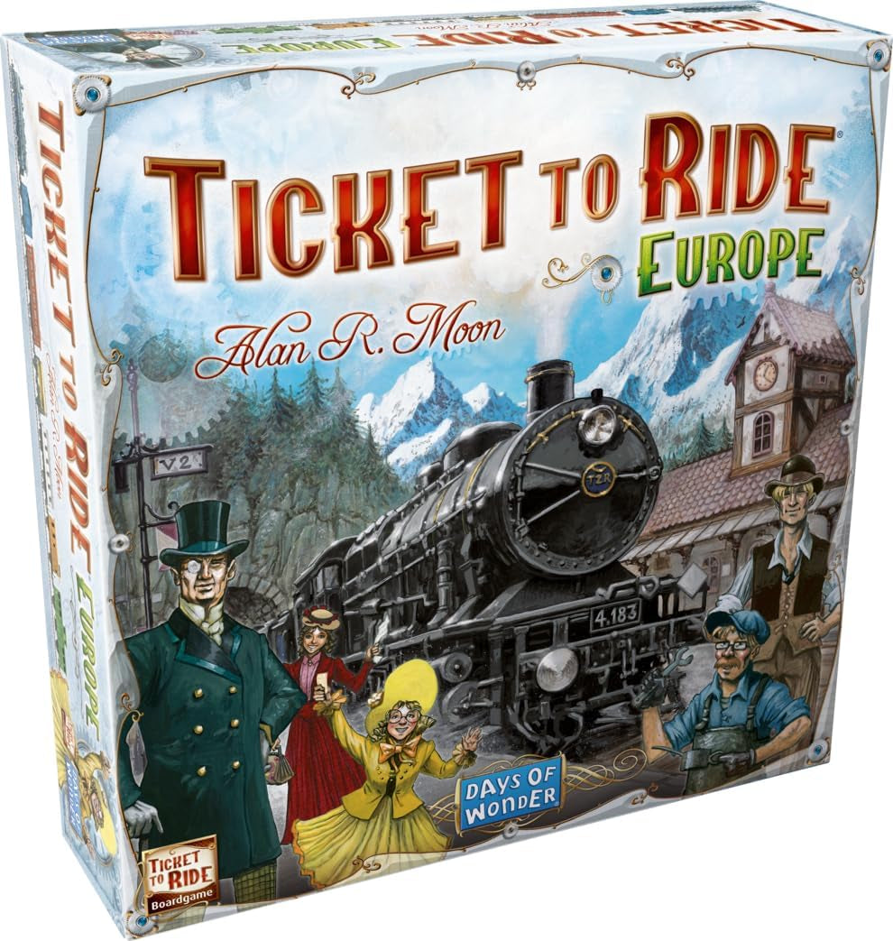 Ticket to Ride Europe Board Game - Embark on a Railway Adventure across the Continent! Fun Family Strategy Game for Kids & Adults, Ages 8+, 2-5 Players, 30-60 Min Playtime, Made by